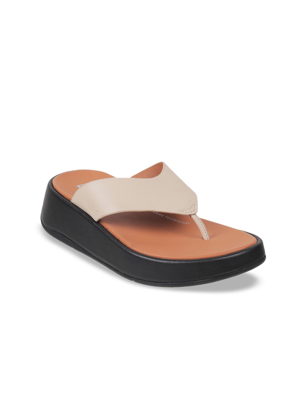 

fitflop Leather Open Toe Wedges, Beige