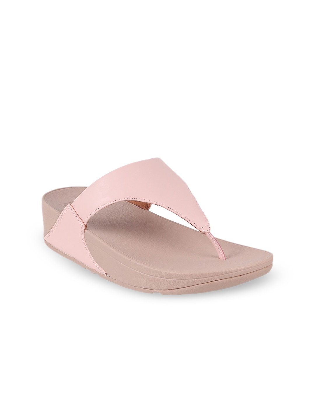 

fitflop Leather Open Toe Wedges, Pink