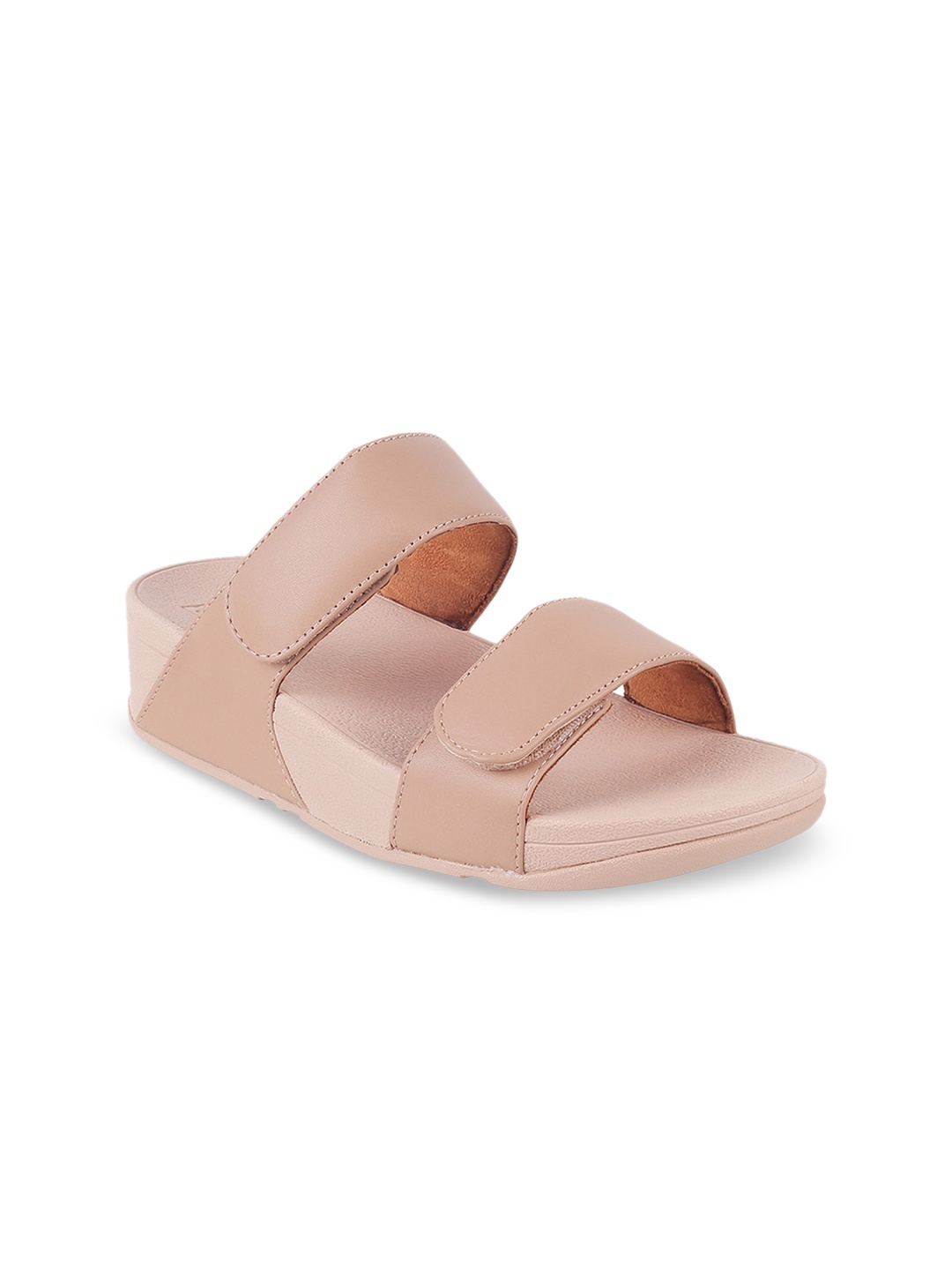 

fitflop Leather Open Toe Wedges, Beige