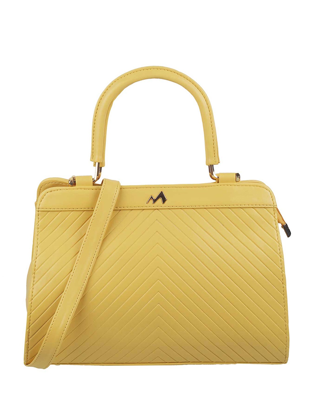 

Metro Textured Structured Handheld Bag, Yellow