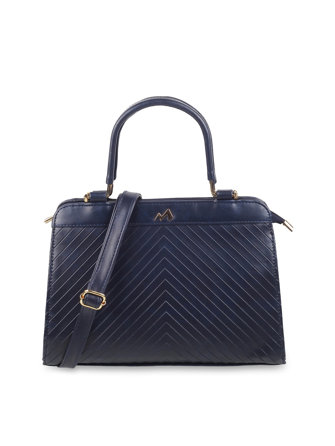 

Metro Textured Structured Handheld Bag with Quilted, Blue