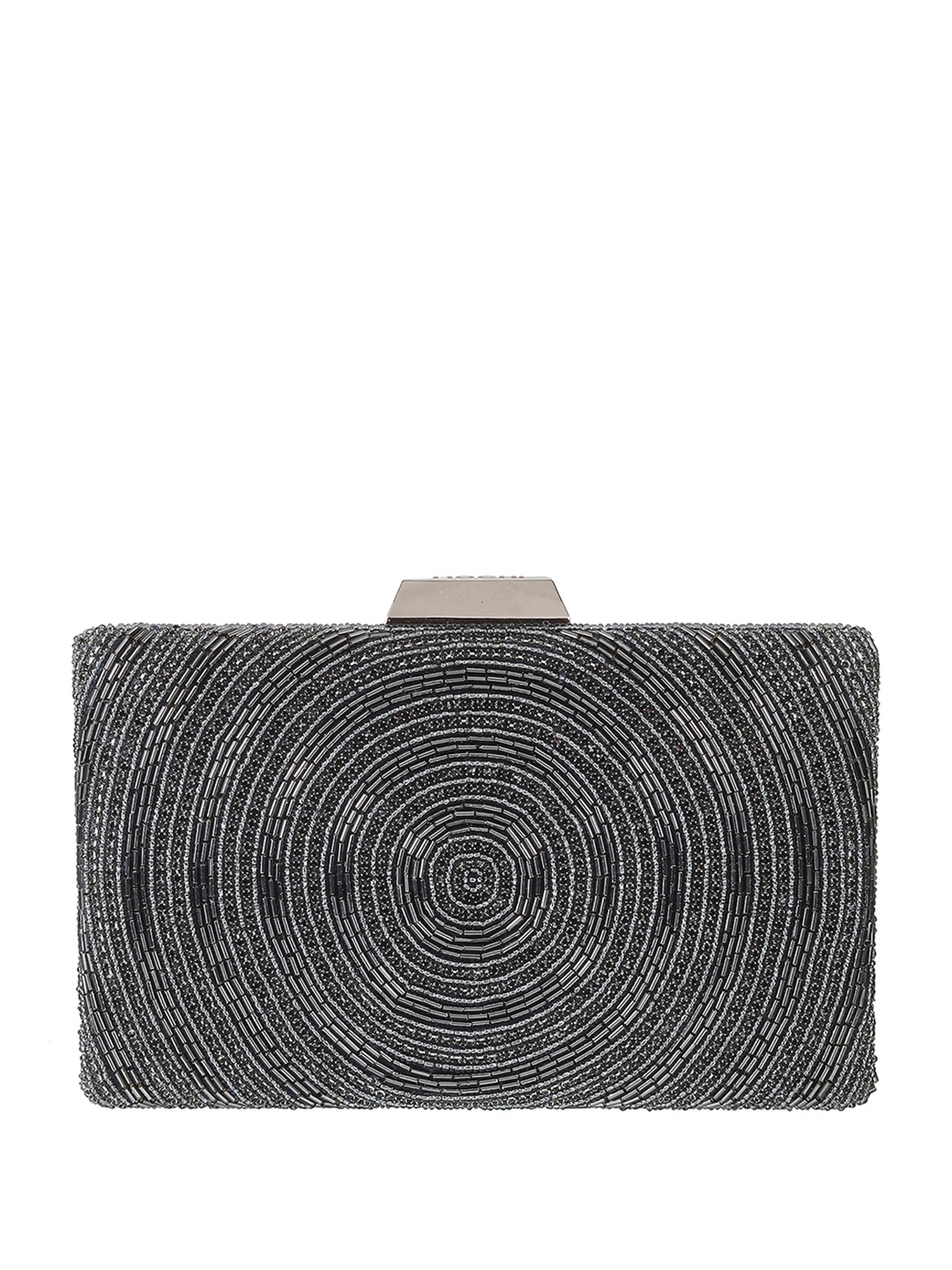 

Mochi Embellished Party Box Clutch, Grey