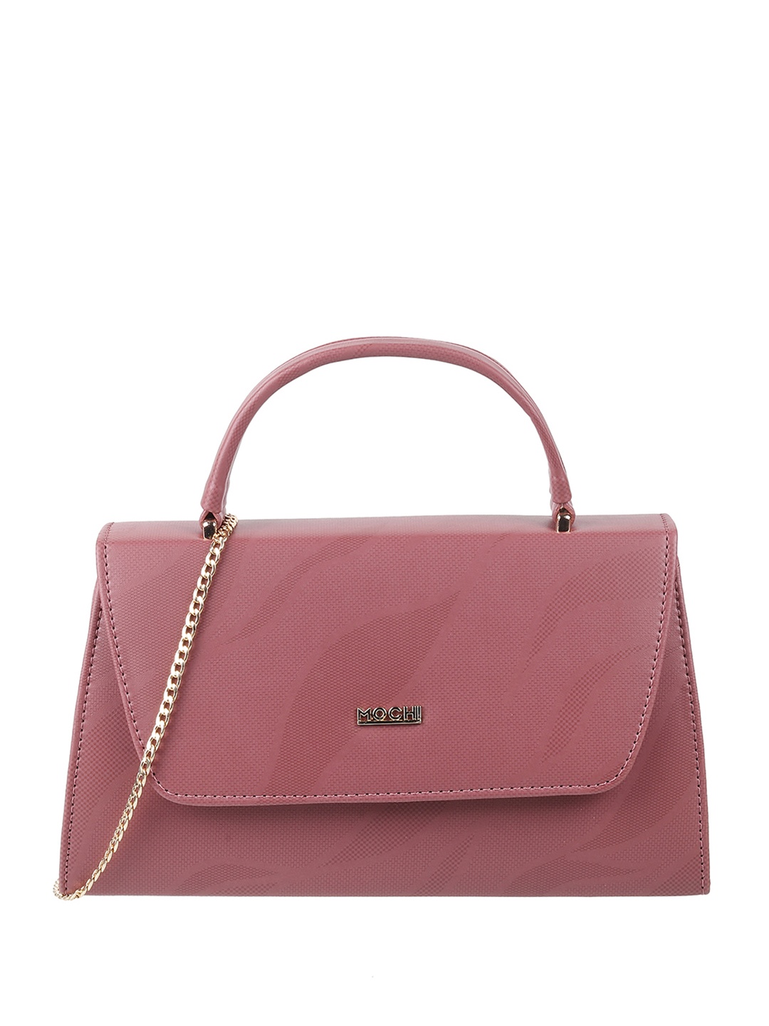 

Mochi Textured Structured Satchel, Peach