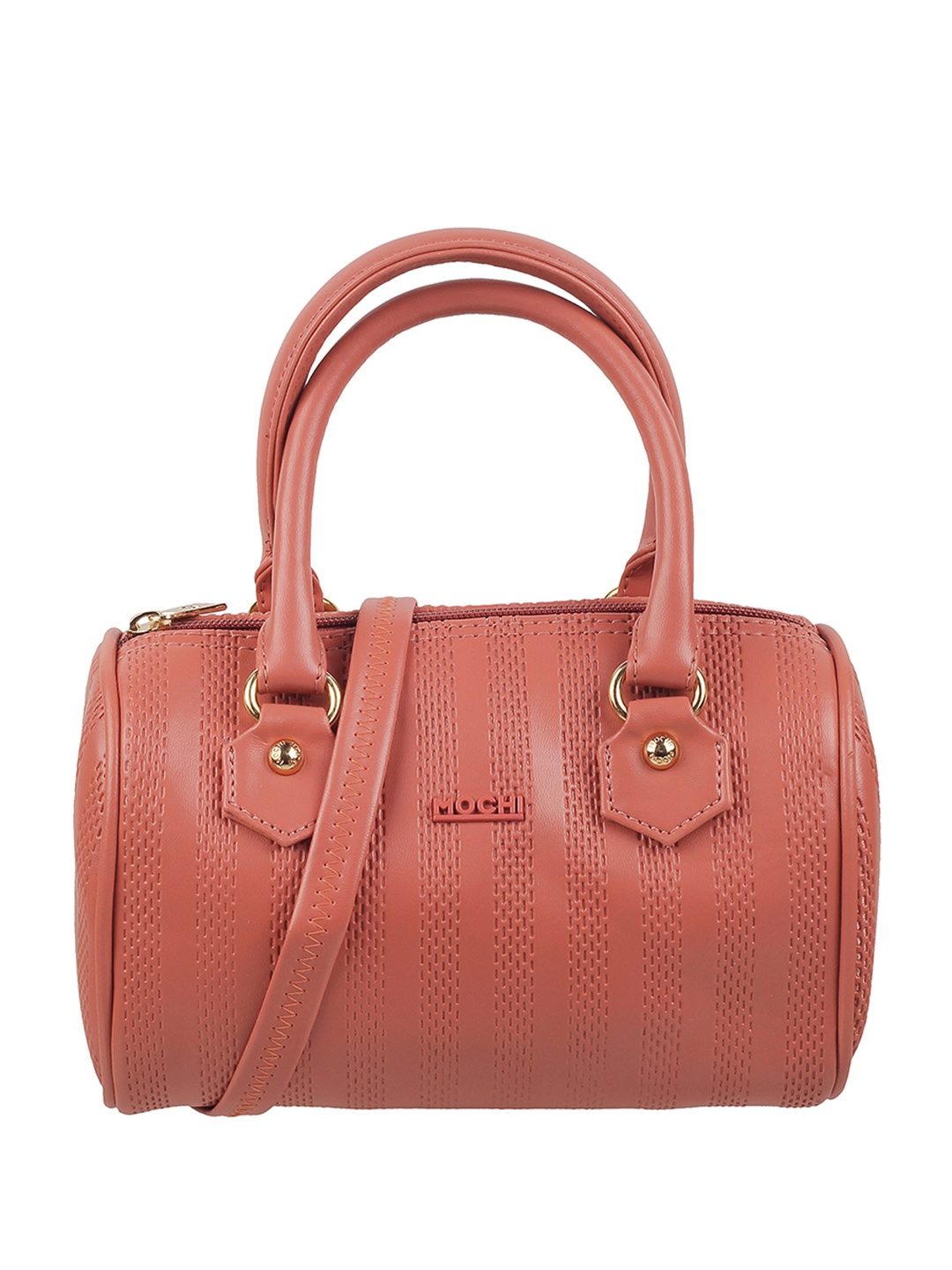 

Mochi Textured Structured Handheld Bag, Peach
