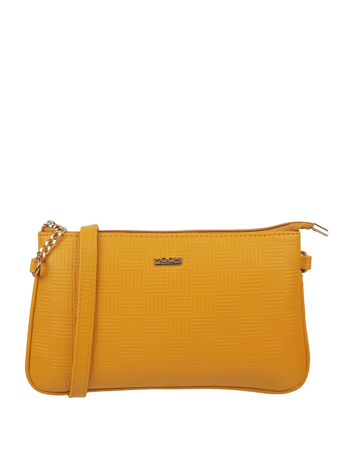 

Mochi Textured Structured Sling Bag, Yellow