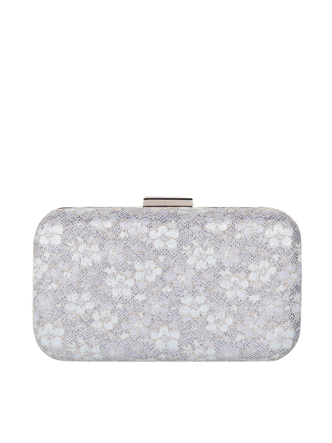 

Mochi Printed Box Clutch, Grey