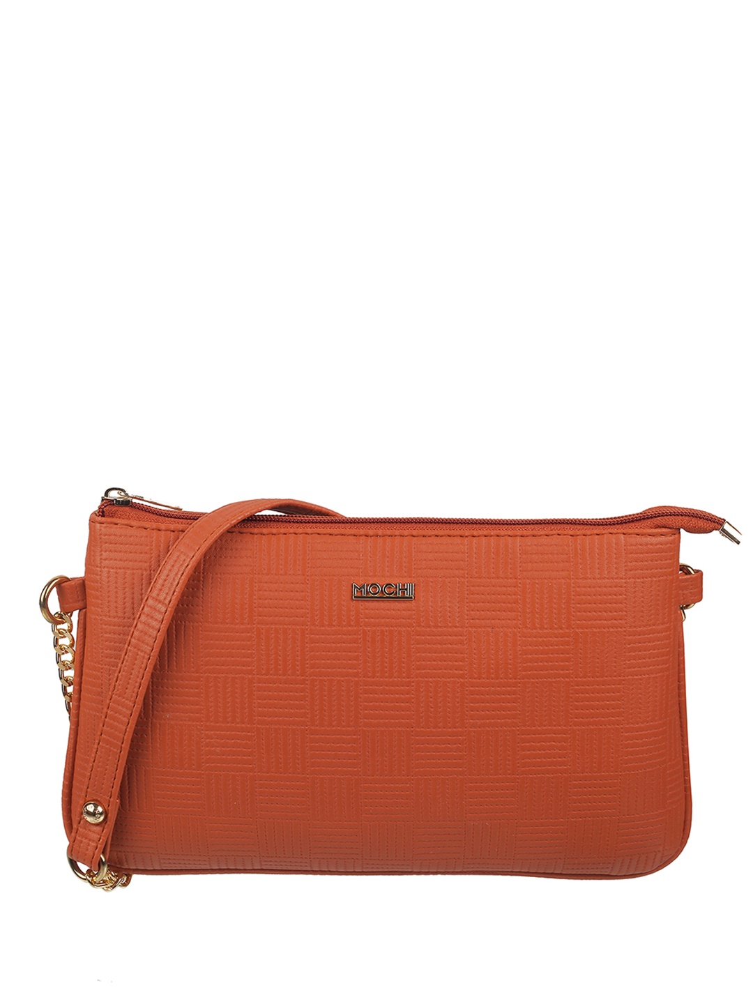 

Mochi Textured Structured Sling Bag, Orange