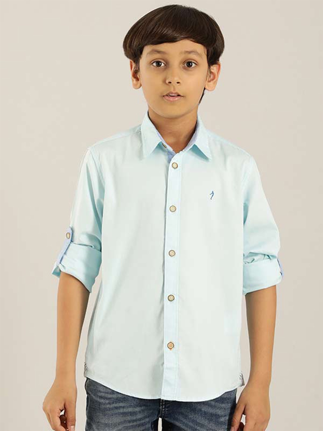 

Indian Terrain Boys Classic Pure Cotton Casual Shirt, Blue