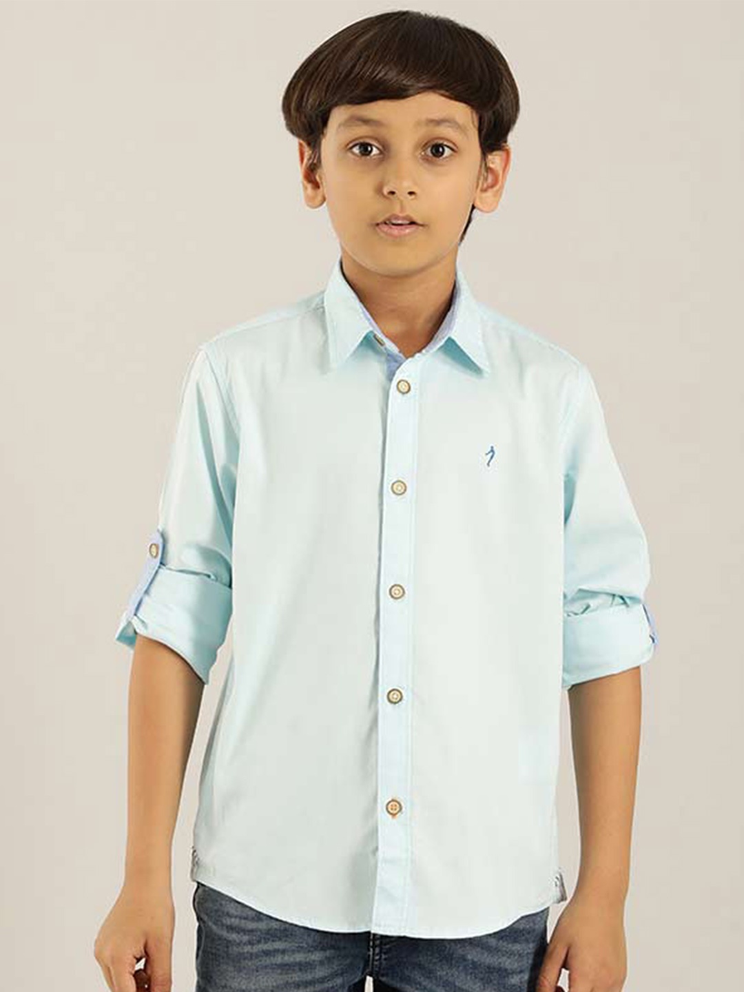 

Indian Terrain Boys Classic Pure Cotton Casual Shirt, Blue