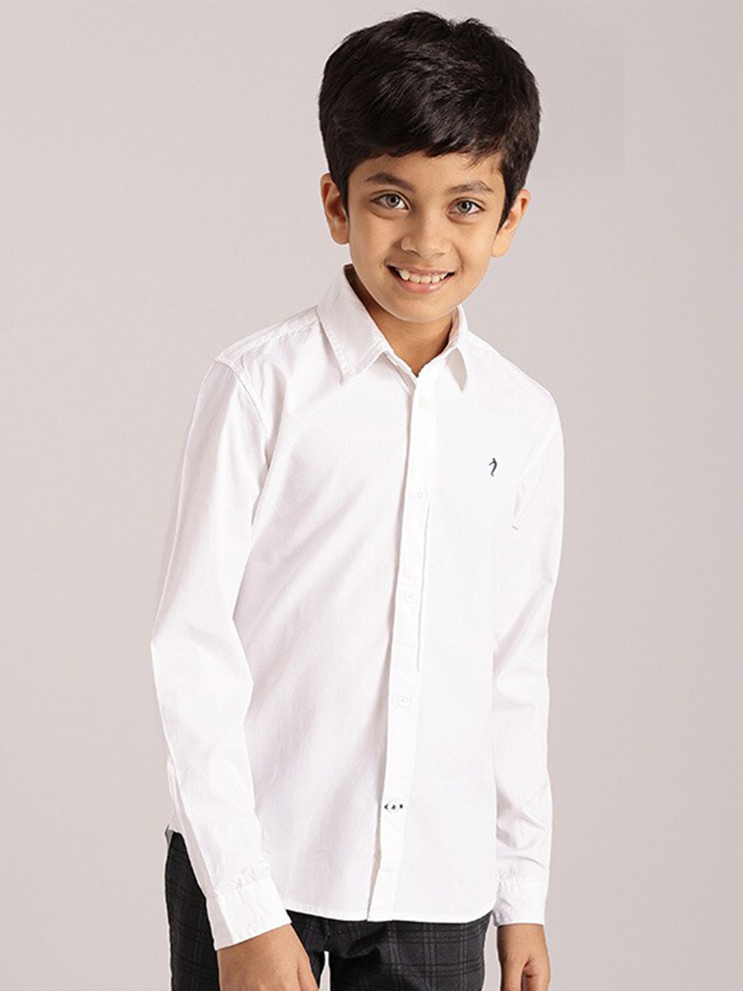 

Indian Terrain Boys Classic Opaque Pure Cotton Casual Shirt, White