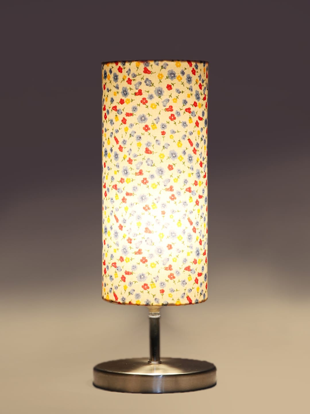

Devansh White & Pink Steel Table Lamp With Floral Printed Cotton Shade