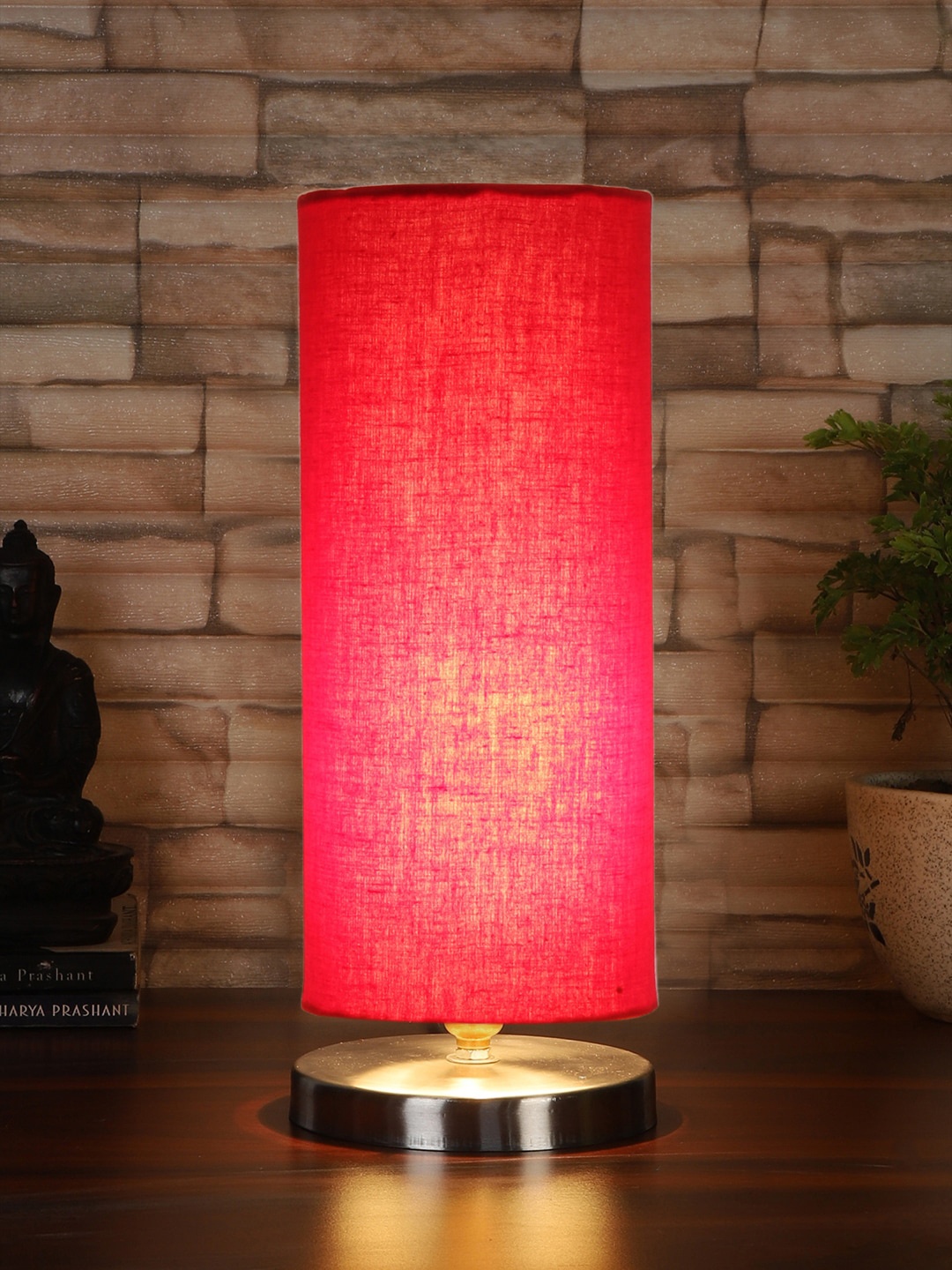 

Devansh Red Steel Table Lamp With Cotton Shade