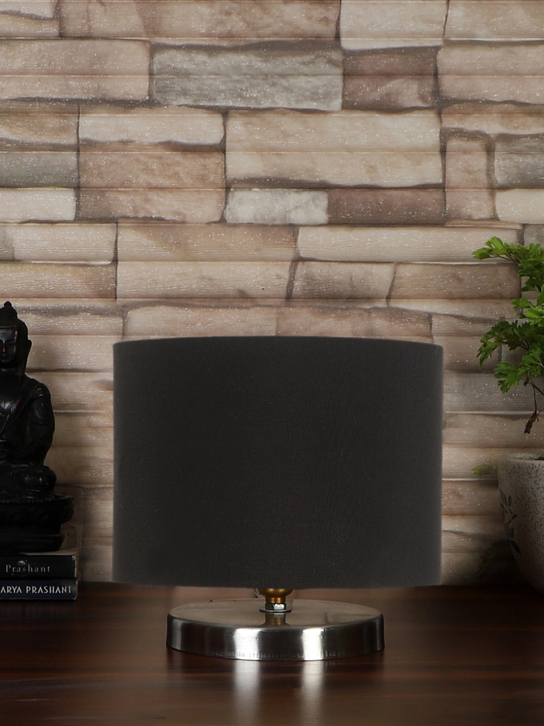 

Devansh Black Steel Table Lamp With Cotton Shade