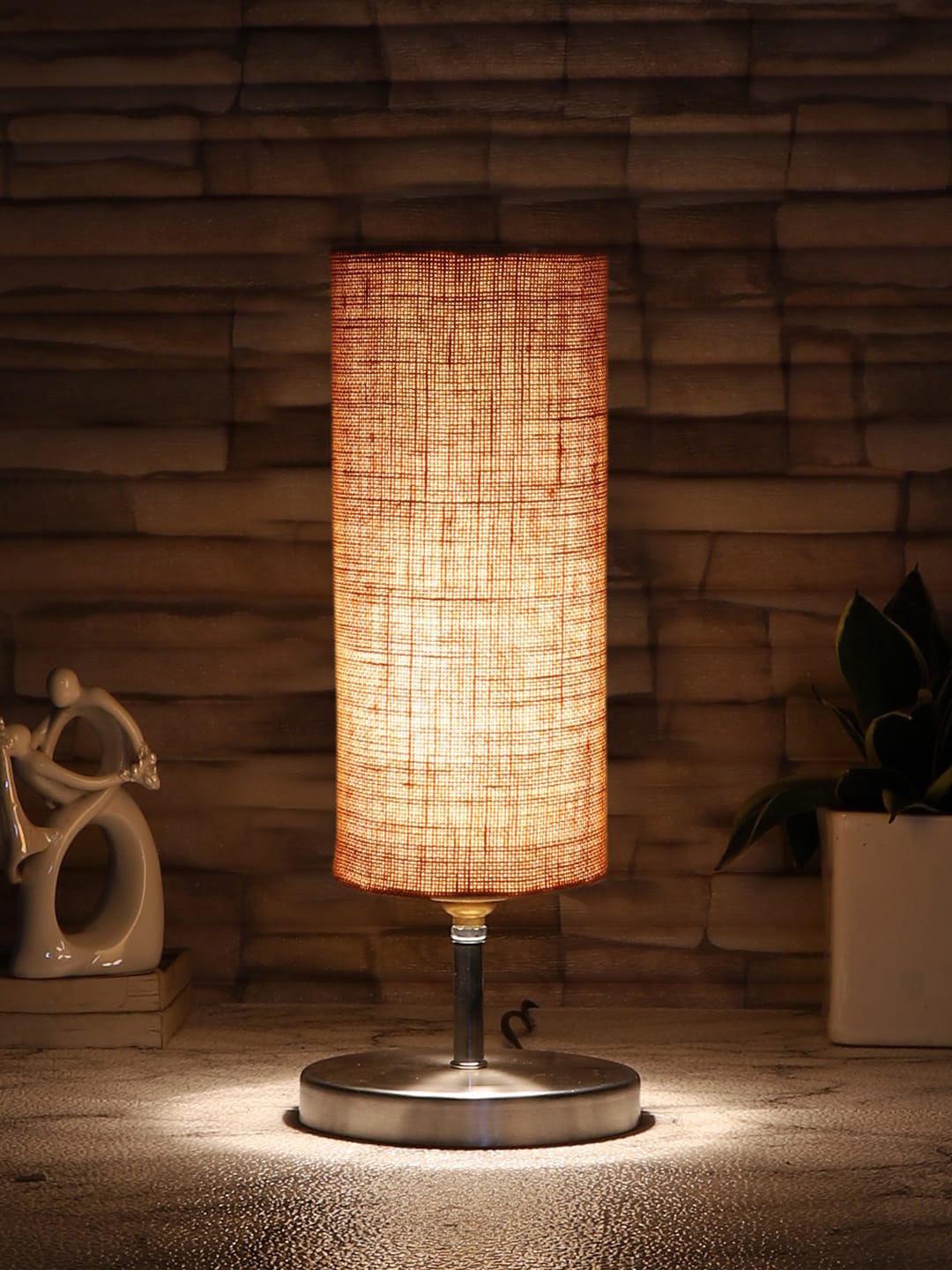 

Devansh Beige Textured Steel Table Lamp With Jute Shade