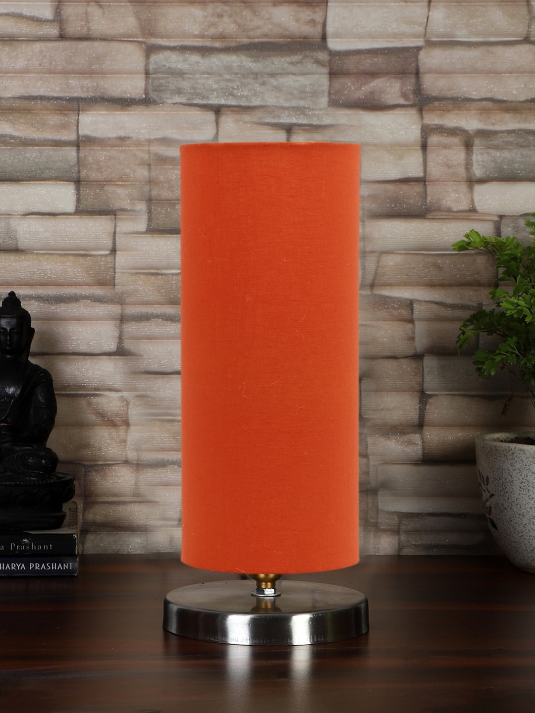 

Devansh Orange-Colored Steel Table Lamp With Cotton Shade