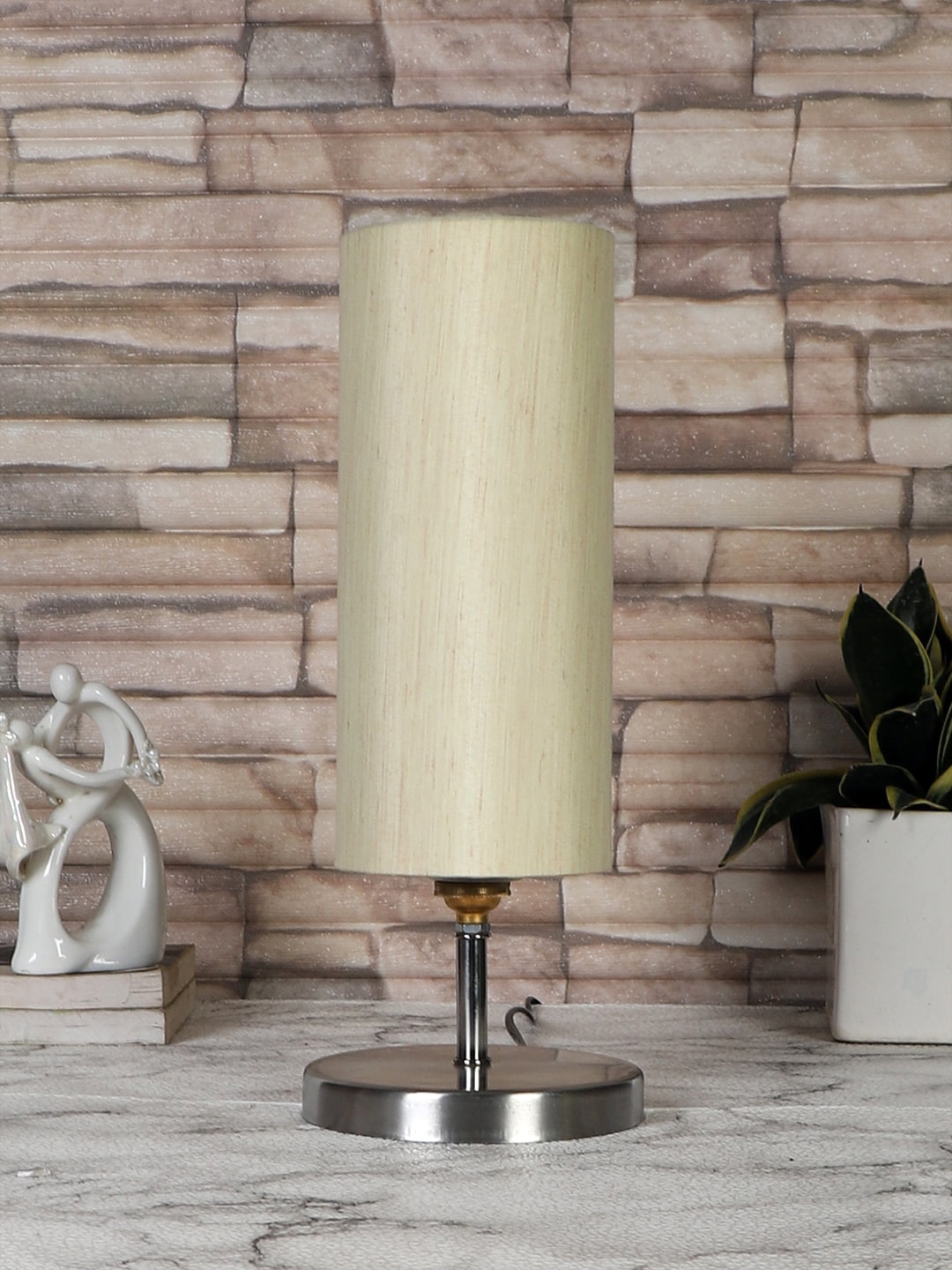 

Devansh Off-White Steel Table Lamp With Cotton Shade