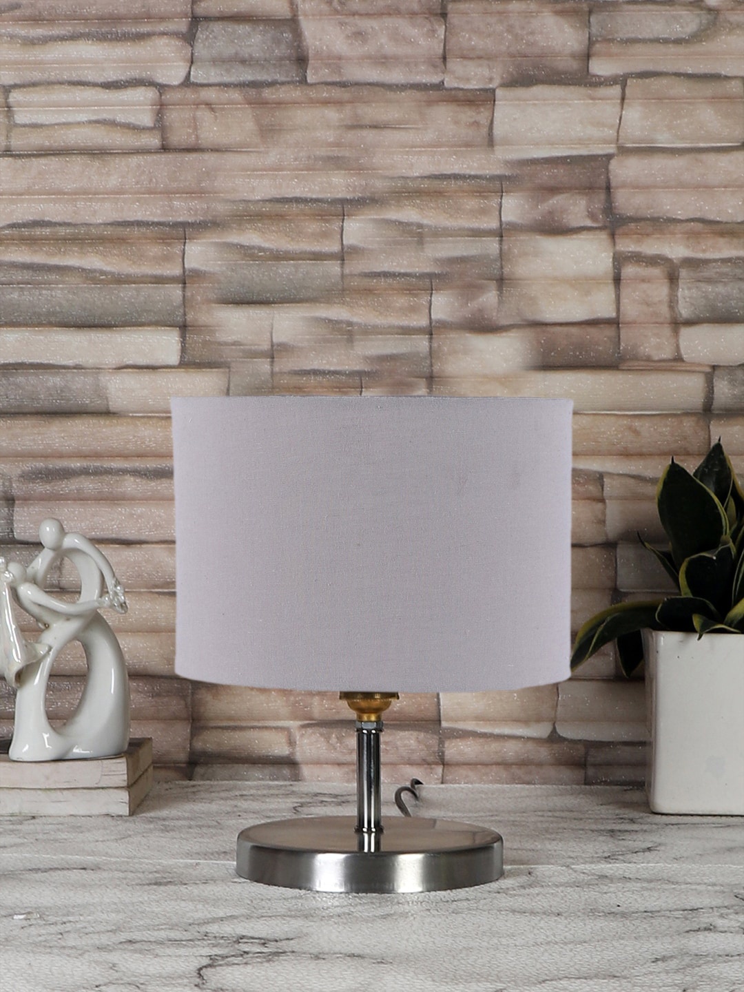 

Devansh Grey Steel Table Lamp With Cotton Shade