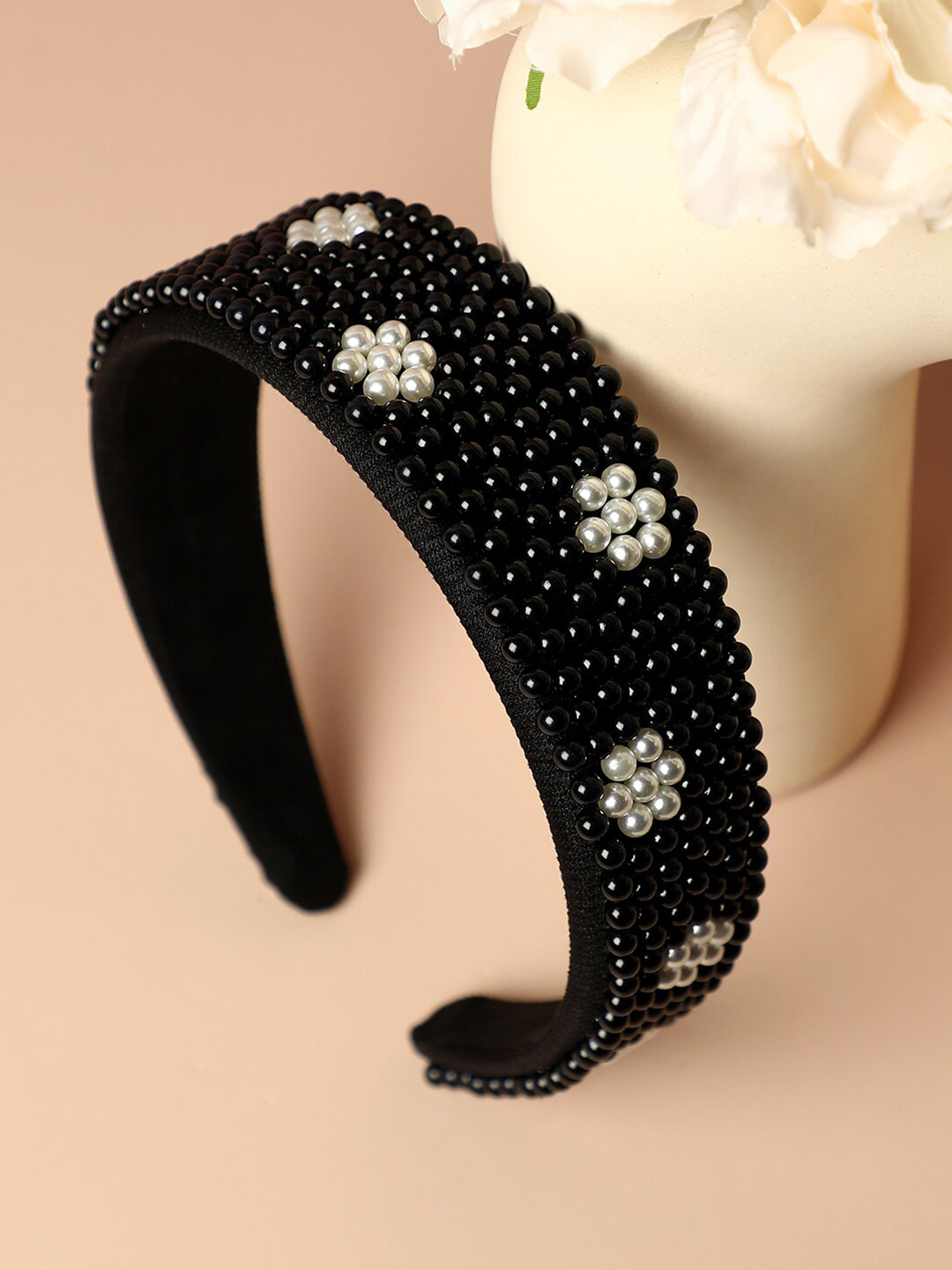 

SOHI Women Beaded Embellished Hairband, Black