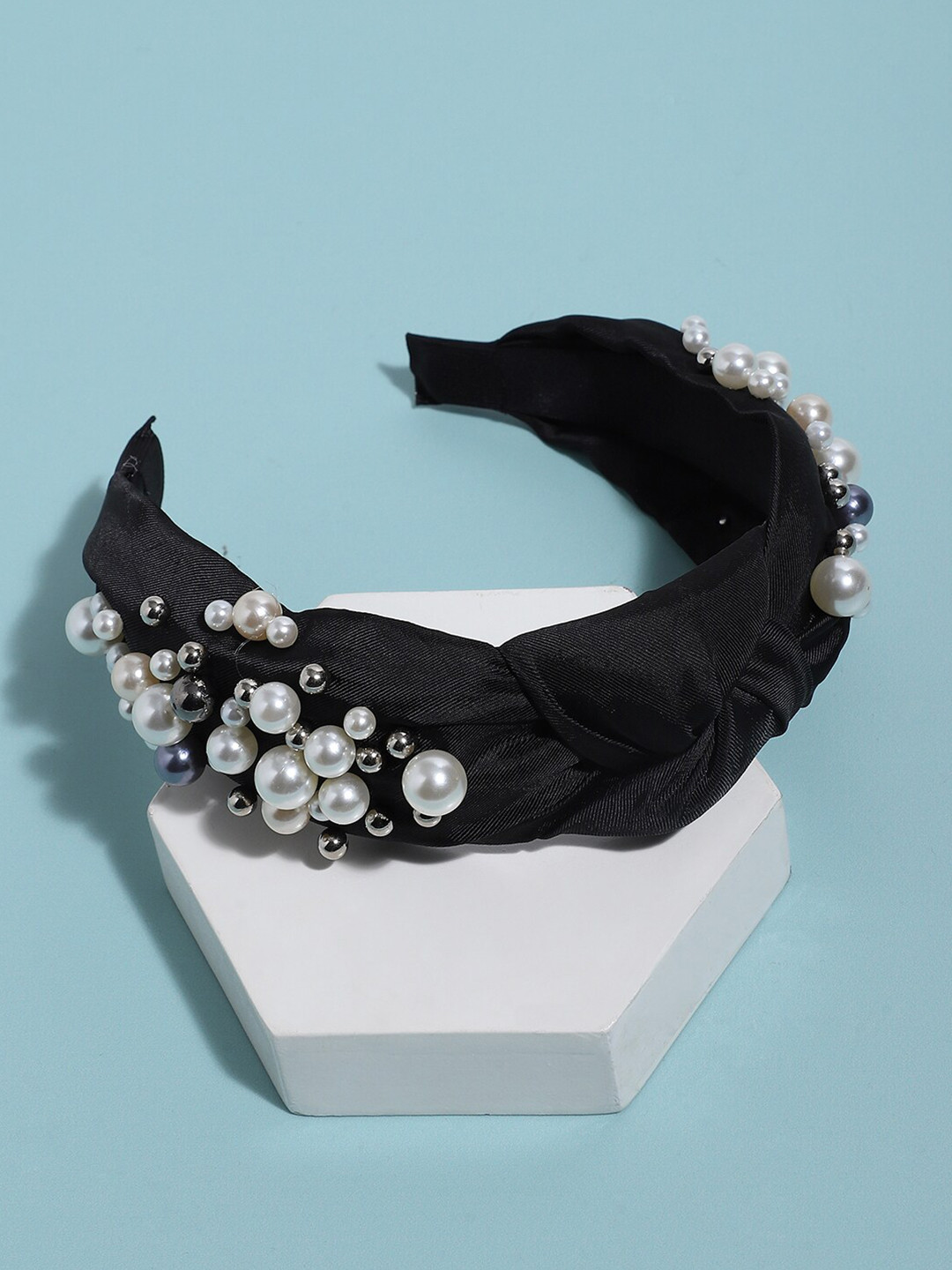 

SOHI Women Beaded Embellished Hairband, Black