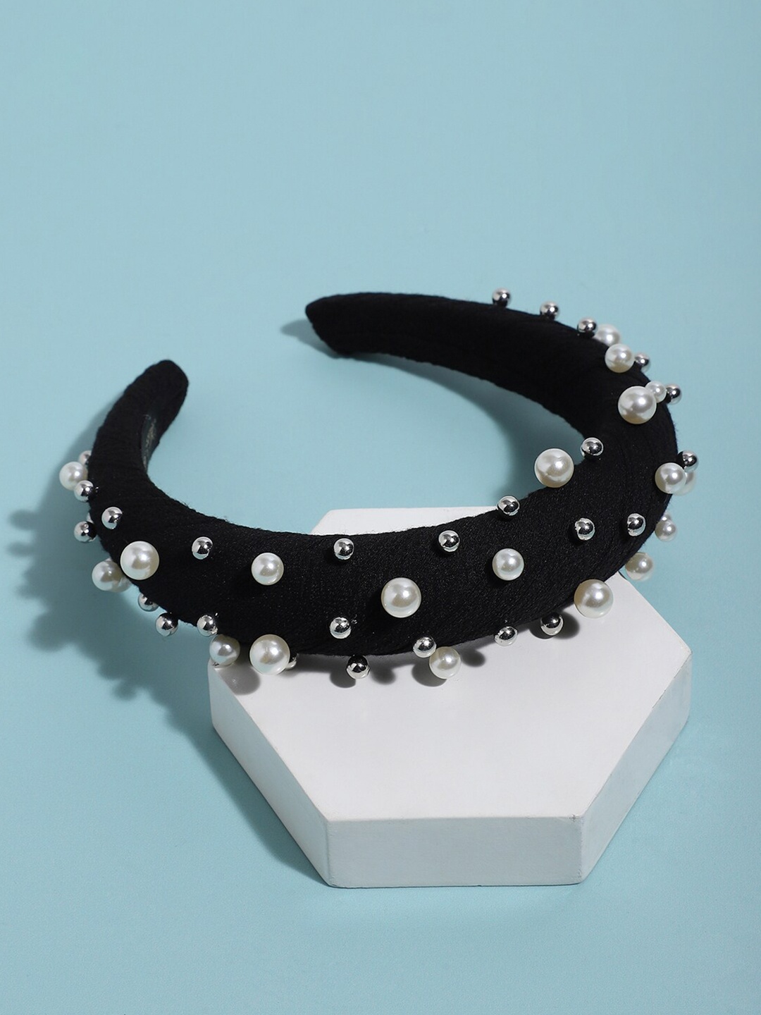 

SOHI Women Beaded Embellished Hairband, Black