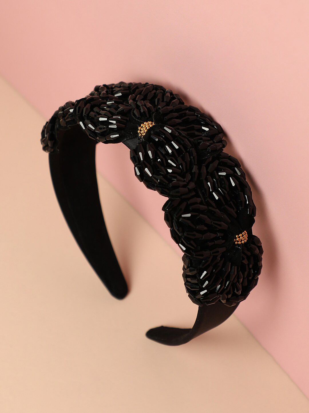 

SOHI Women Embellished Hairband, Black