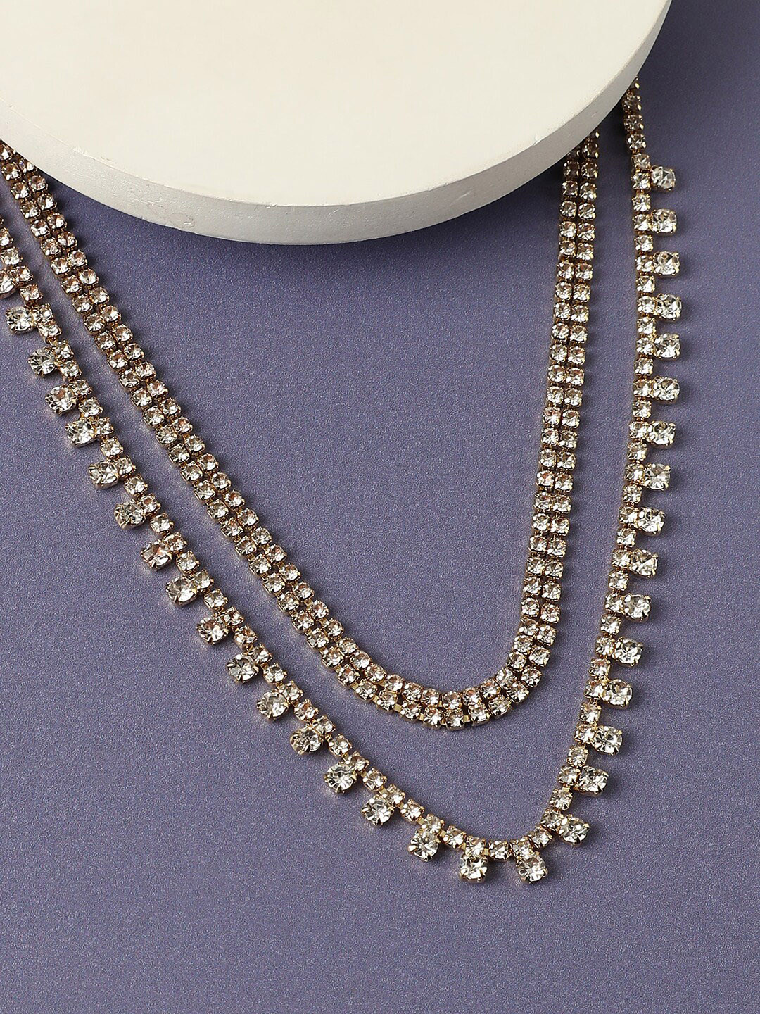 

SOHI Silver-Toned & Gold-Toned Silver-Plated Necklace