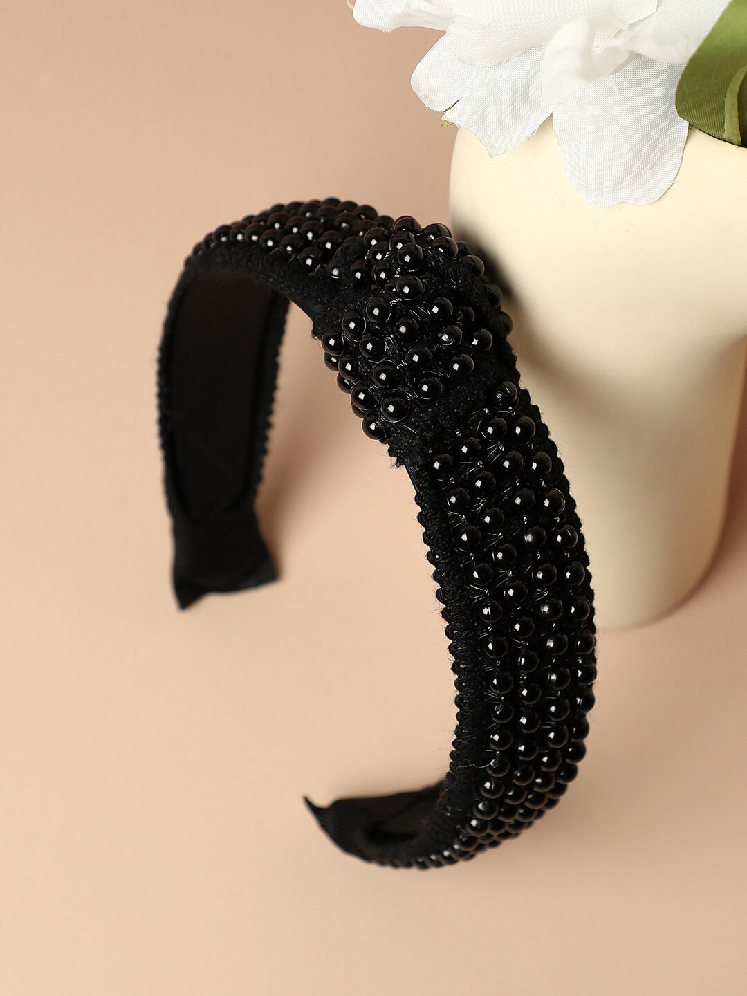 

SOHI Women Beaded Embellished Hairband, Black