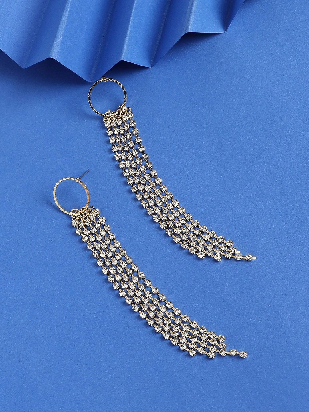 

SOHI Gold-Plated Circular Drop Earrings