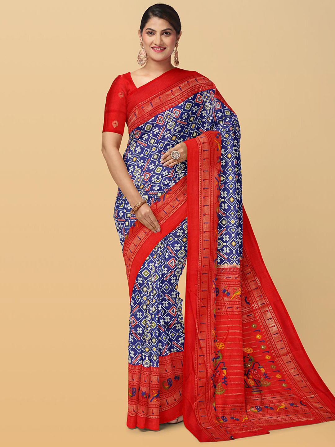 

Kalamandir Ethnic Motifs Printed Saree, Blue