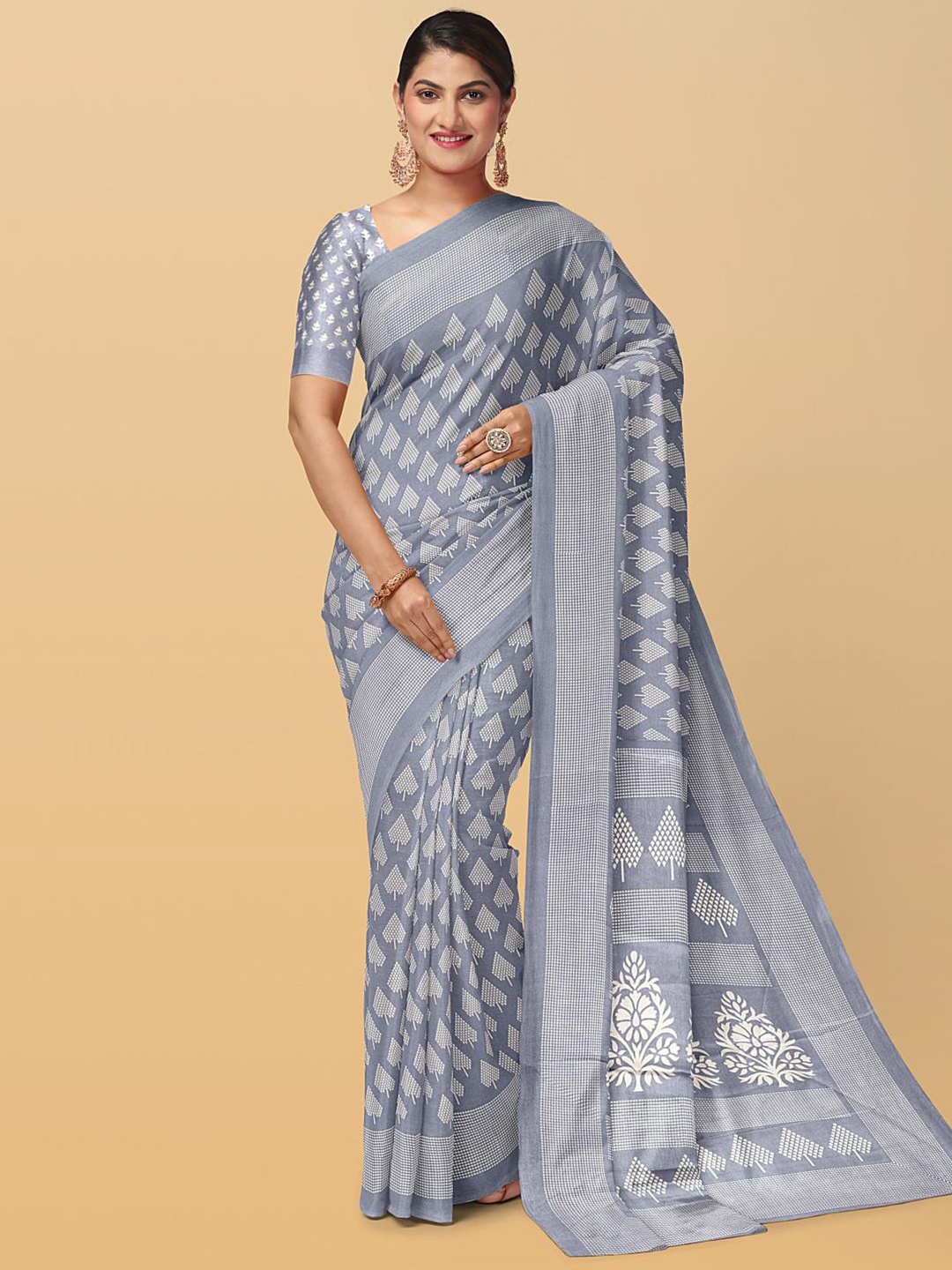 

Kalamandir Ethnic Motifs Woven Design Saree, Lavender