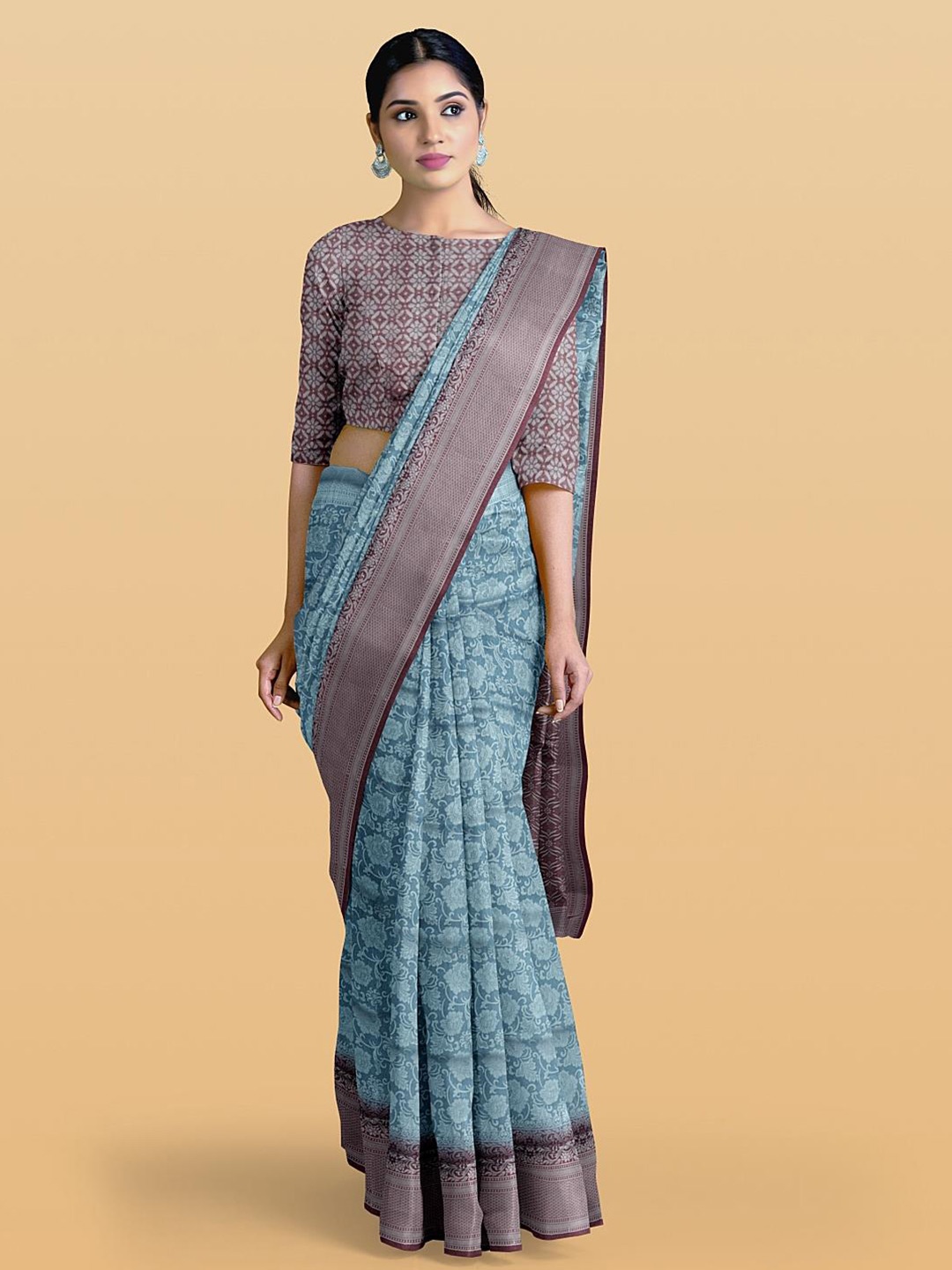 

Kalamandir Woven Design Zari Silk Blend Saree, Blue