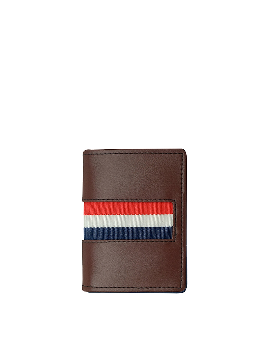 

GREEN DRAGONFLY Striped Card Holder, Coffee brown