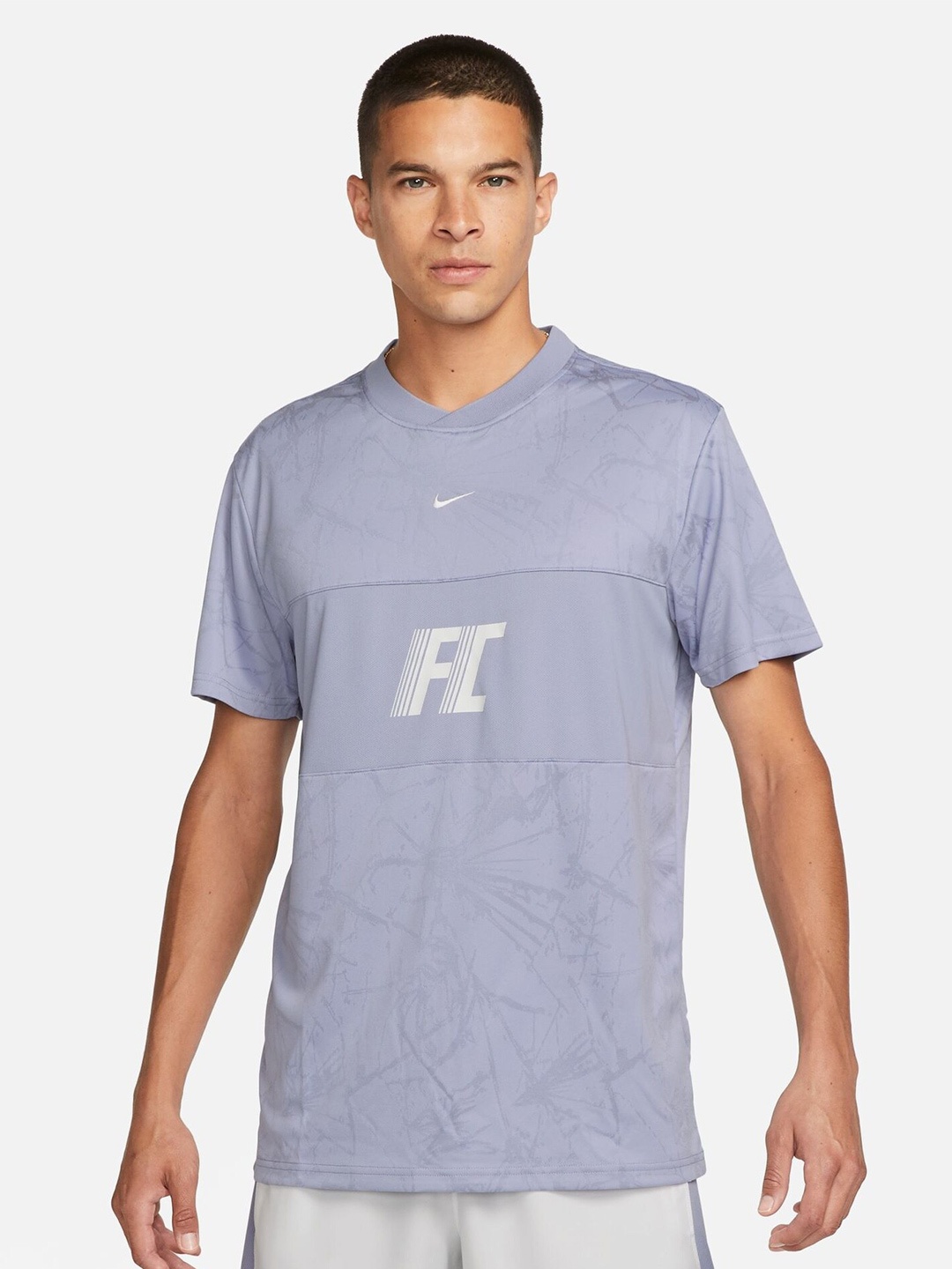 

Nike Dri-FIT F.C. Short-Sleeve Logo Printed Football T-Shirt, Blue