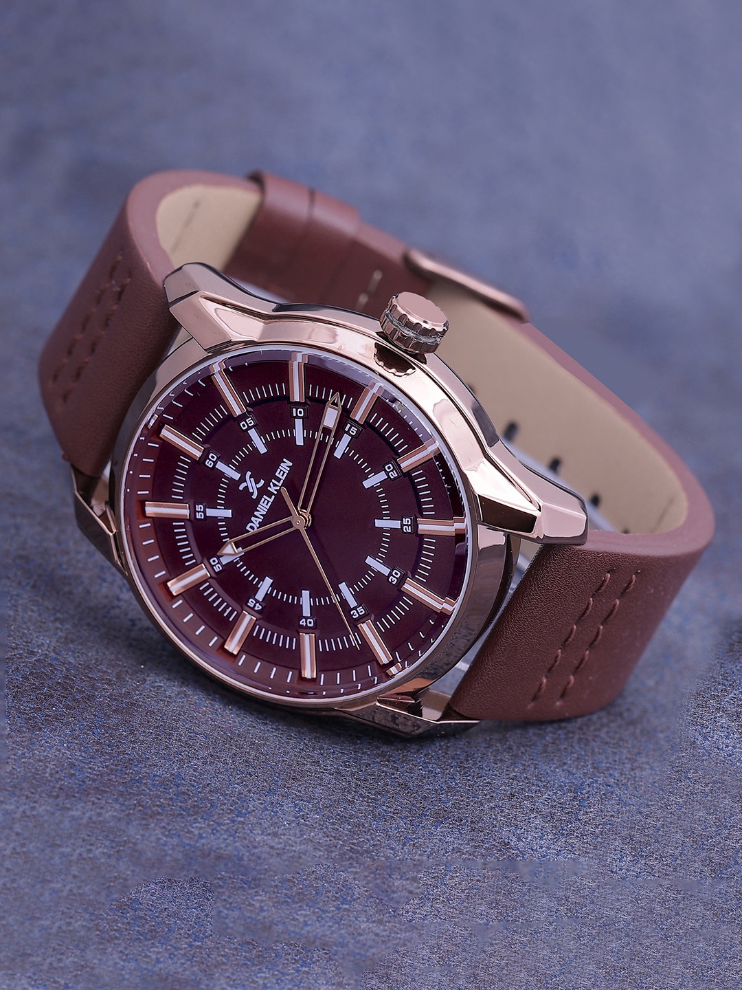 

Daniel Klein Leather Bracelet Style Straps Analogue Watch DK11599-44, Brown