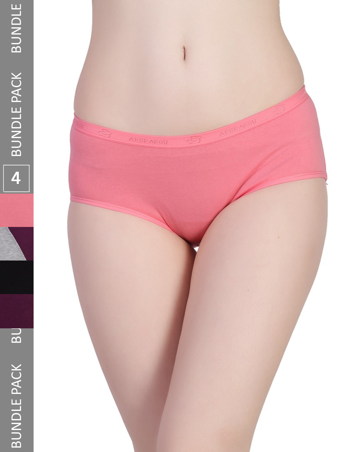 

PLUMBURY Women Pack Of 3 Cotton Anti Microbial Period Briefs PLPANTY11200622BL/PNK/PURP-S, Black