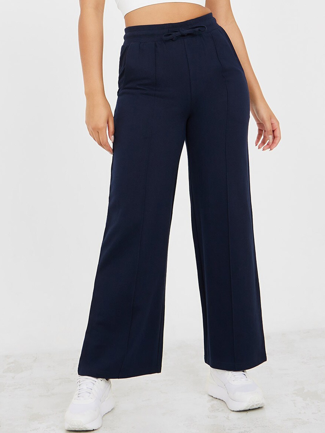 

Styli Women Relaxed-Fit Cotton Track Pants, Blue