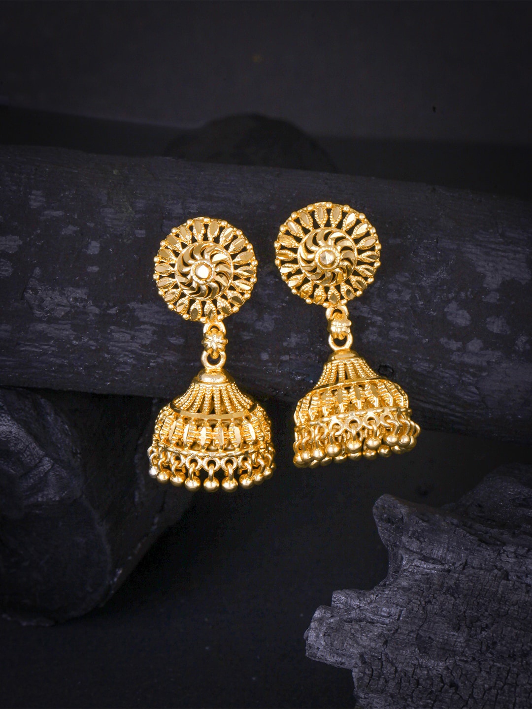 

MEENAZ Gold-Plated Dome Shaped Jhumkas