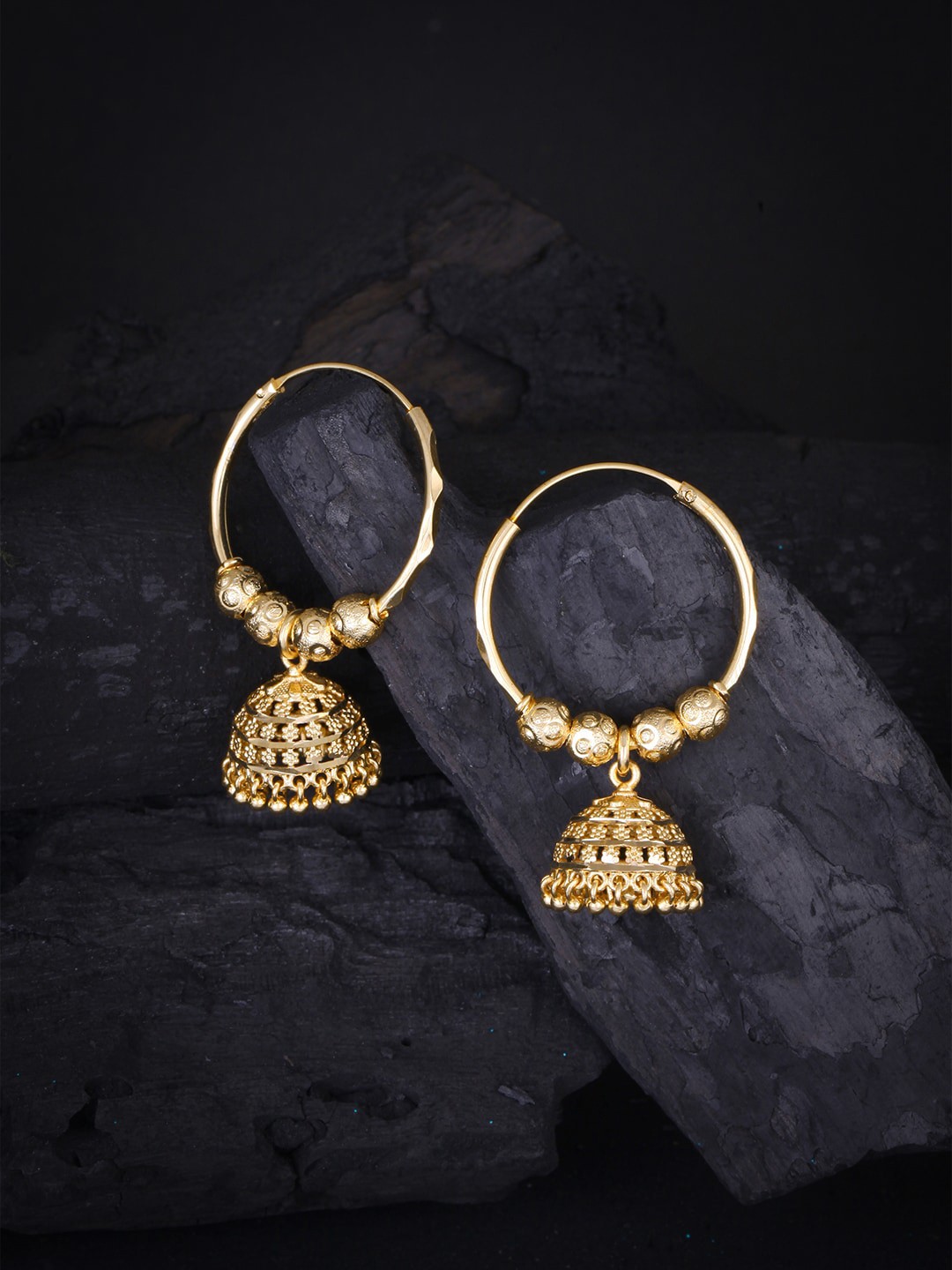 

MEENAZ Gold-Plated Circular Jhumkas
