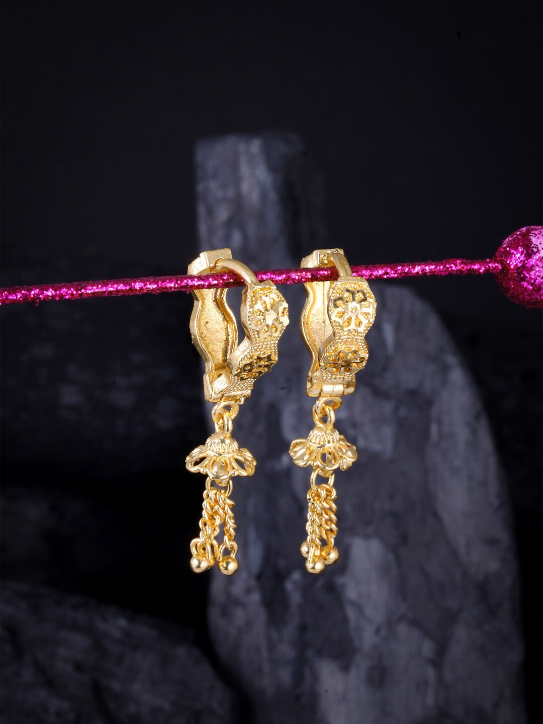 

MEENAZ Gold-Plated Circular Jhumkas