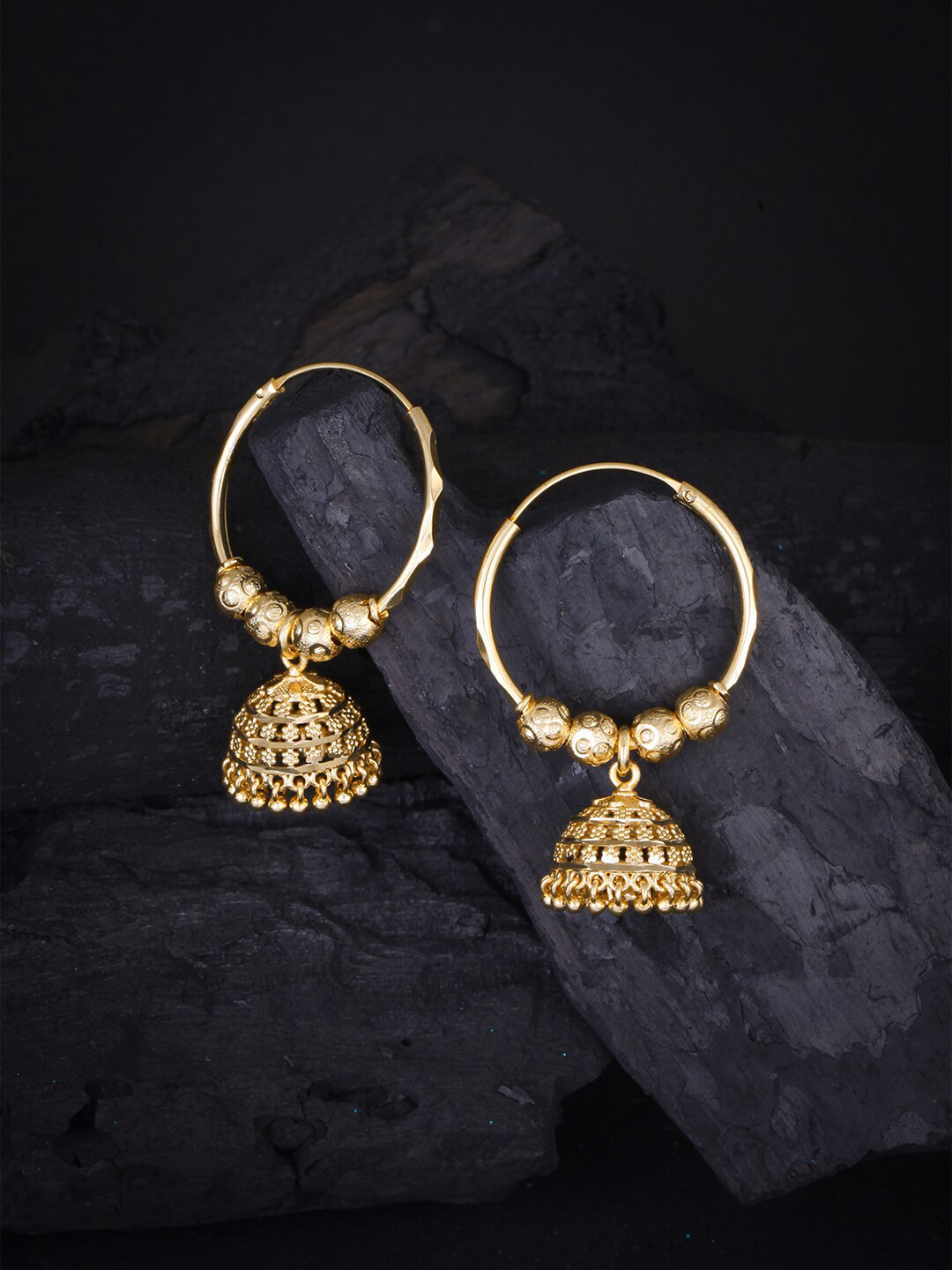 

MEENAZ Gold-Plated Peacock Shaped Jhumkas Earrings