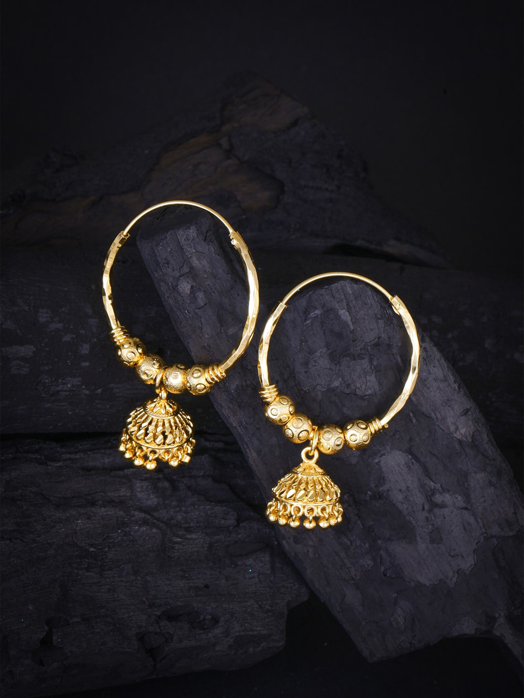 

MEENAZ Gold-Plated Circular Hoop Earrings
