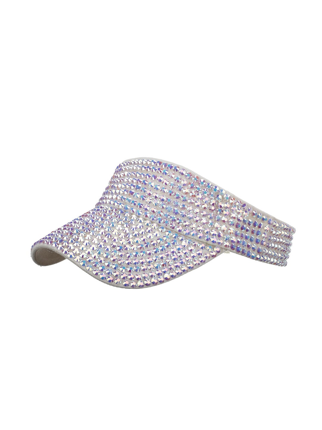 

Alexvyan Women Rhinestones Embellished Visor Cap, White