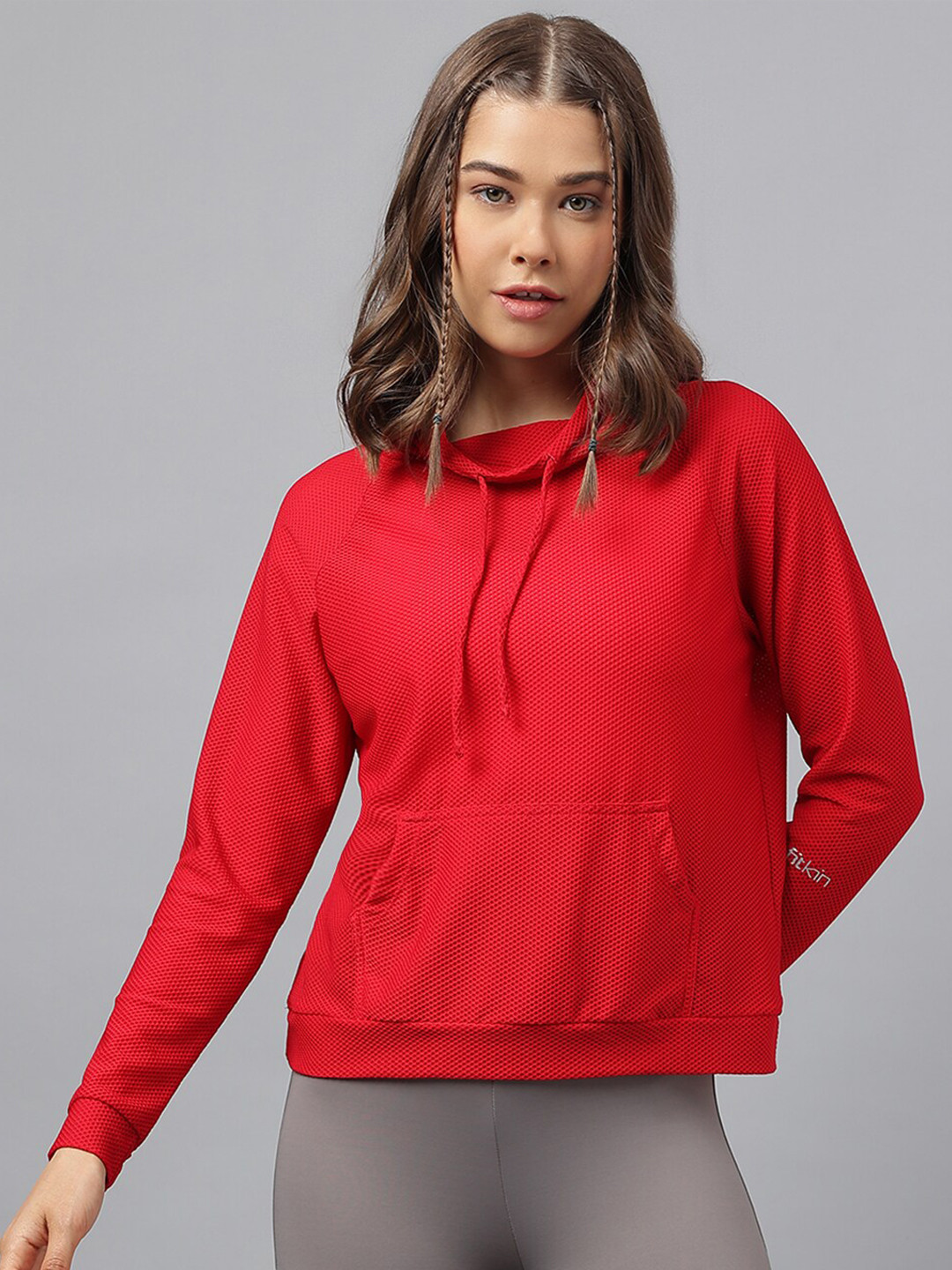 

Fitkin Super Soft Four-Way Stretch Fabric Breathable T-Shirt, Red