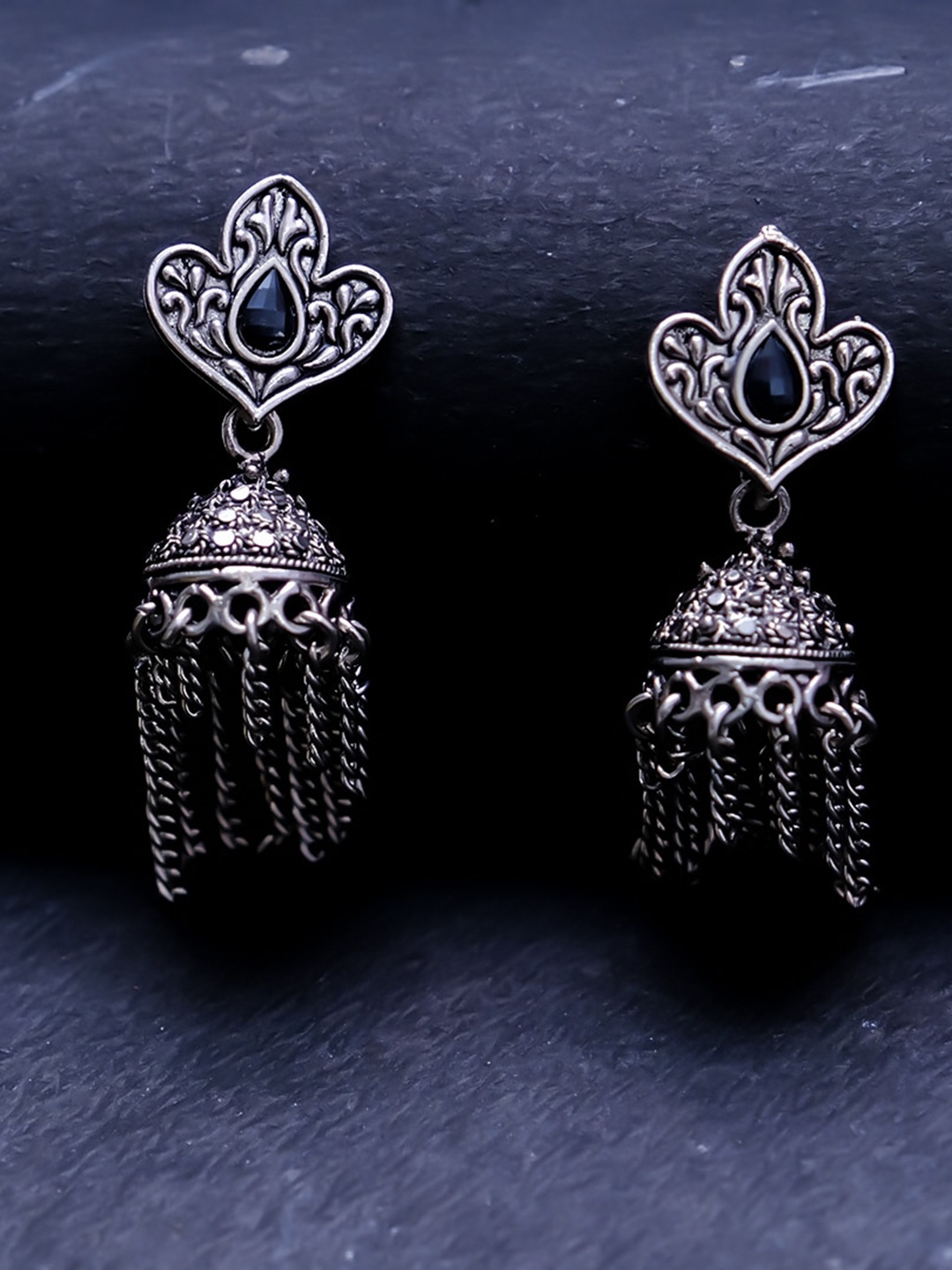 

Ibtida Silver-Plated Dome Shaped Jhumkas