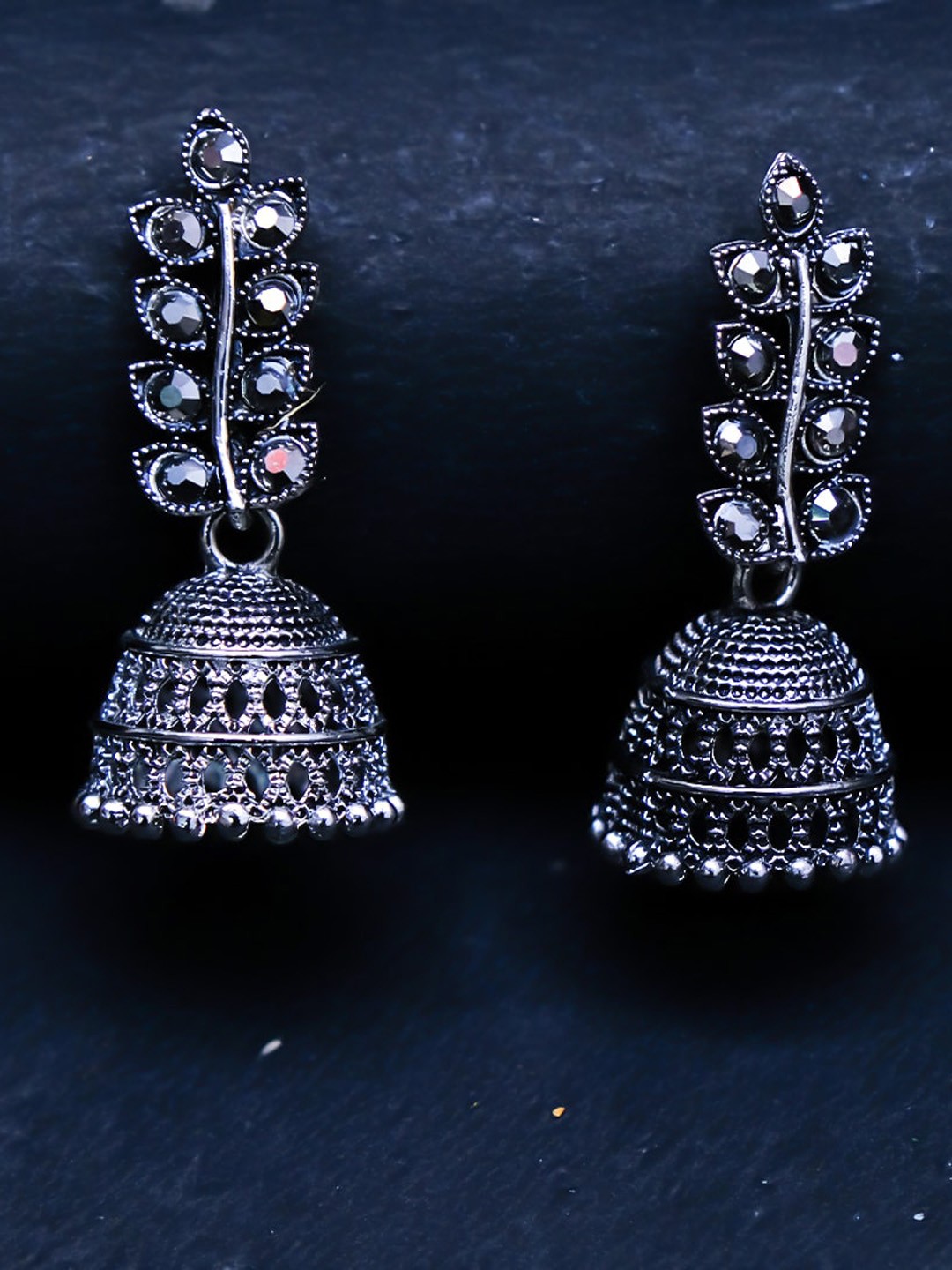 

Ibtida Silver-Plated Dome Shaped Jhumkas