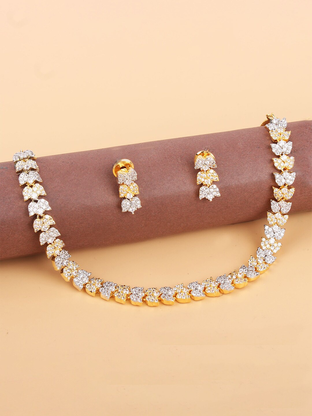 

Mirana Gold-Plated American Diamond Jewellery Set