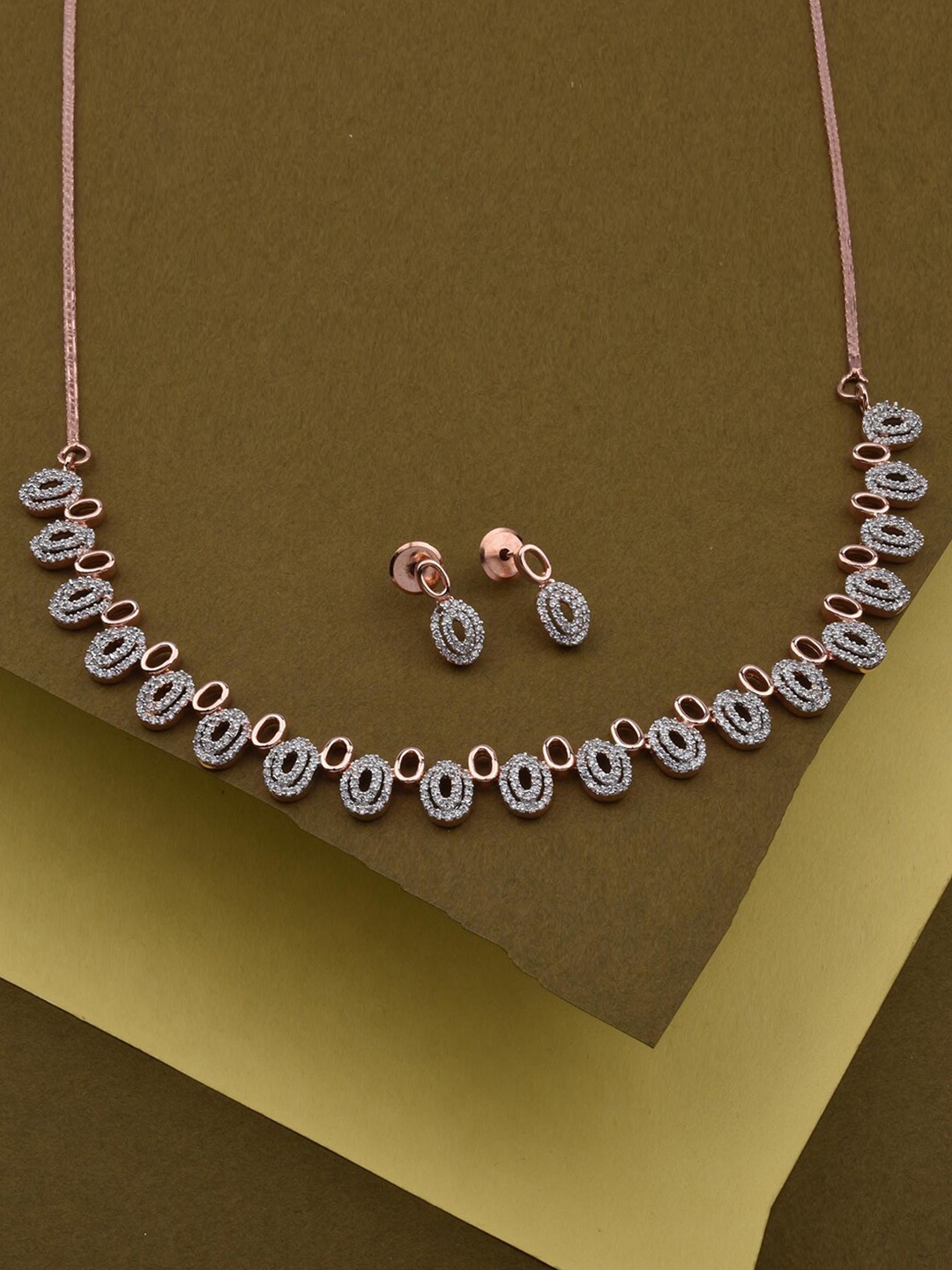 

Mirana Rose Gold-Plated Necklace With Earrings