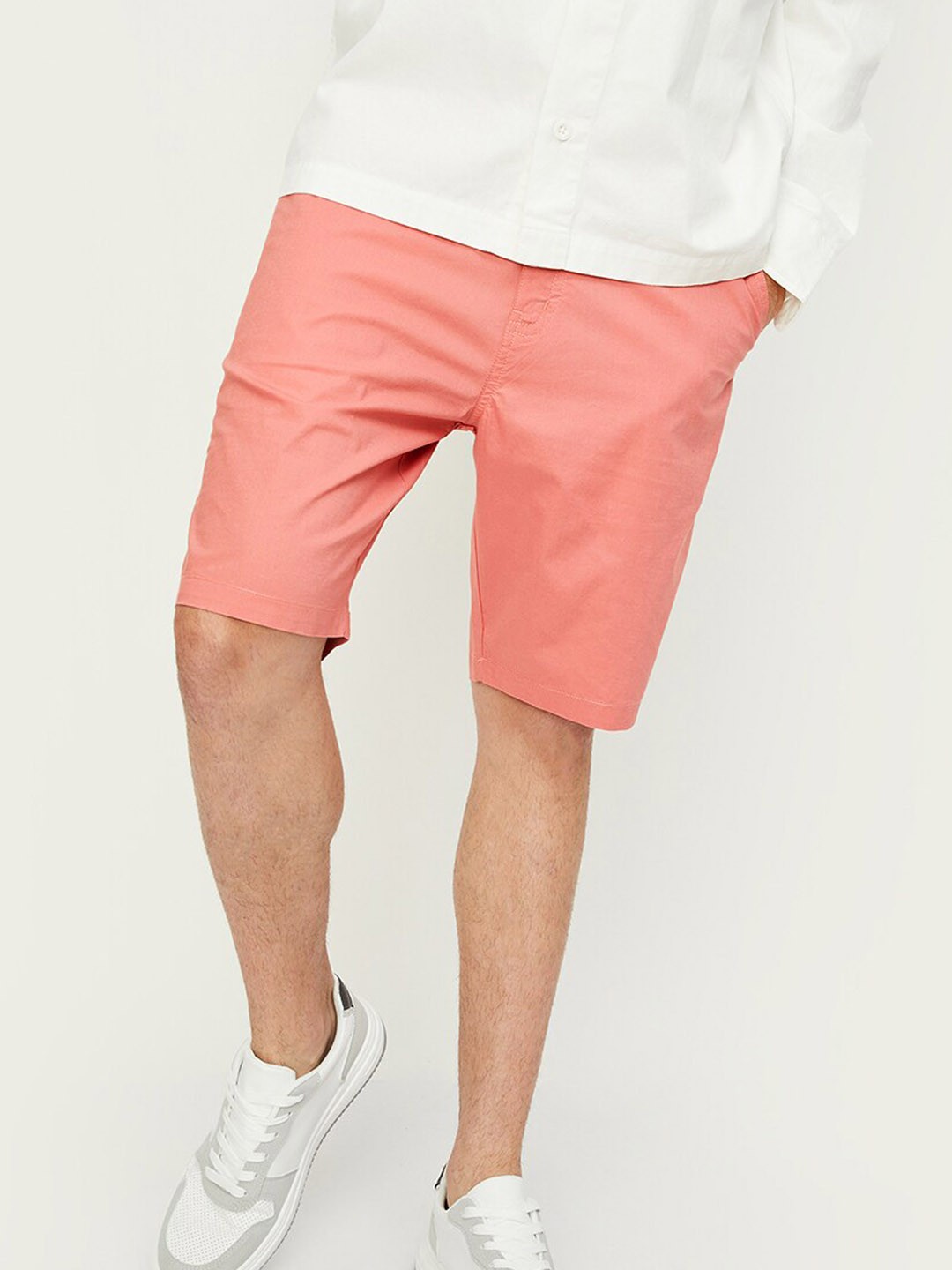 

max Men Mid-Rise Pure Cotton Shorts, Pink