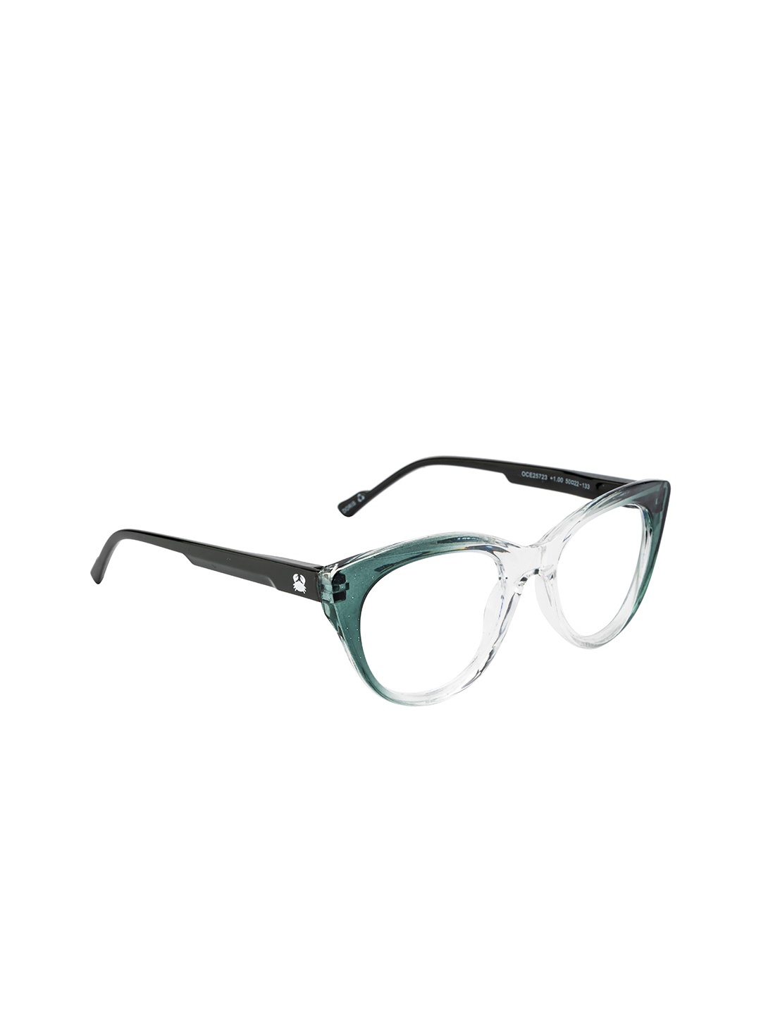 

OCEANIDES Clear Lens Cateye Sunglasses, Green