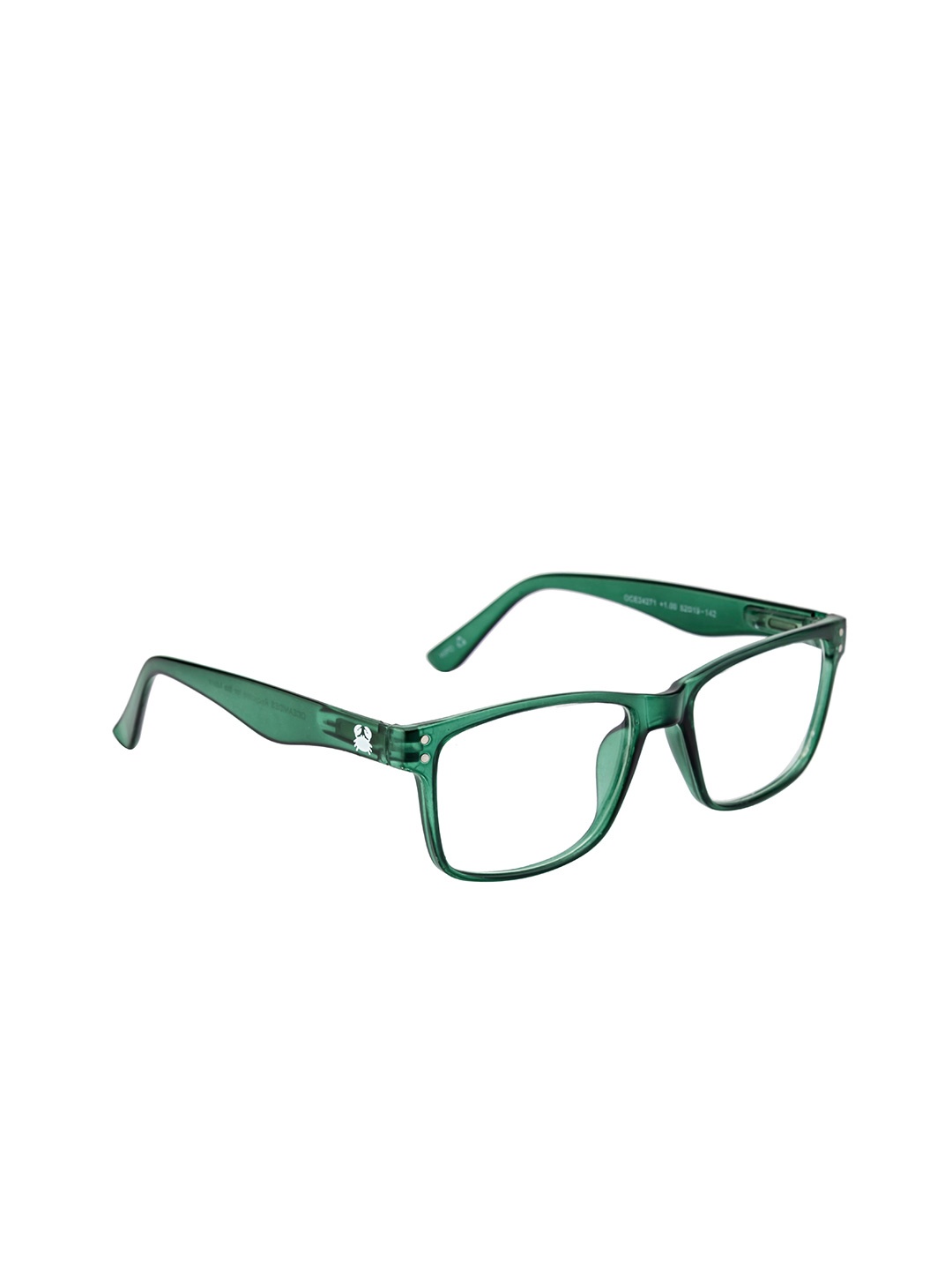 

OCEANIDES Clear Lens Rectangle Sunglasses, Green